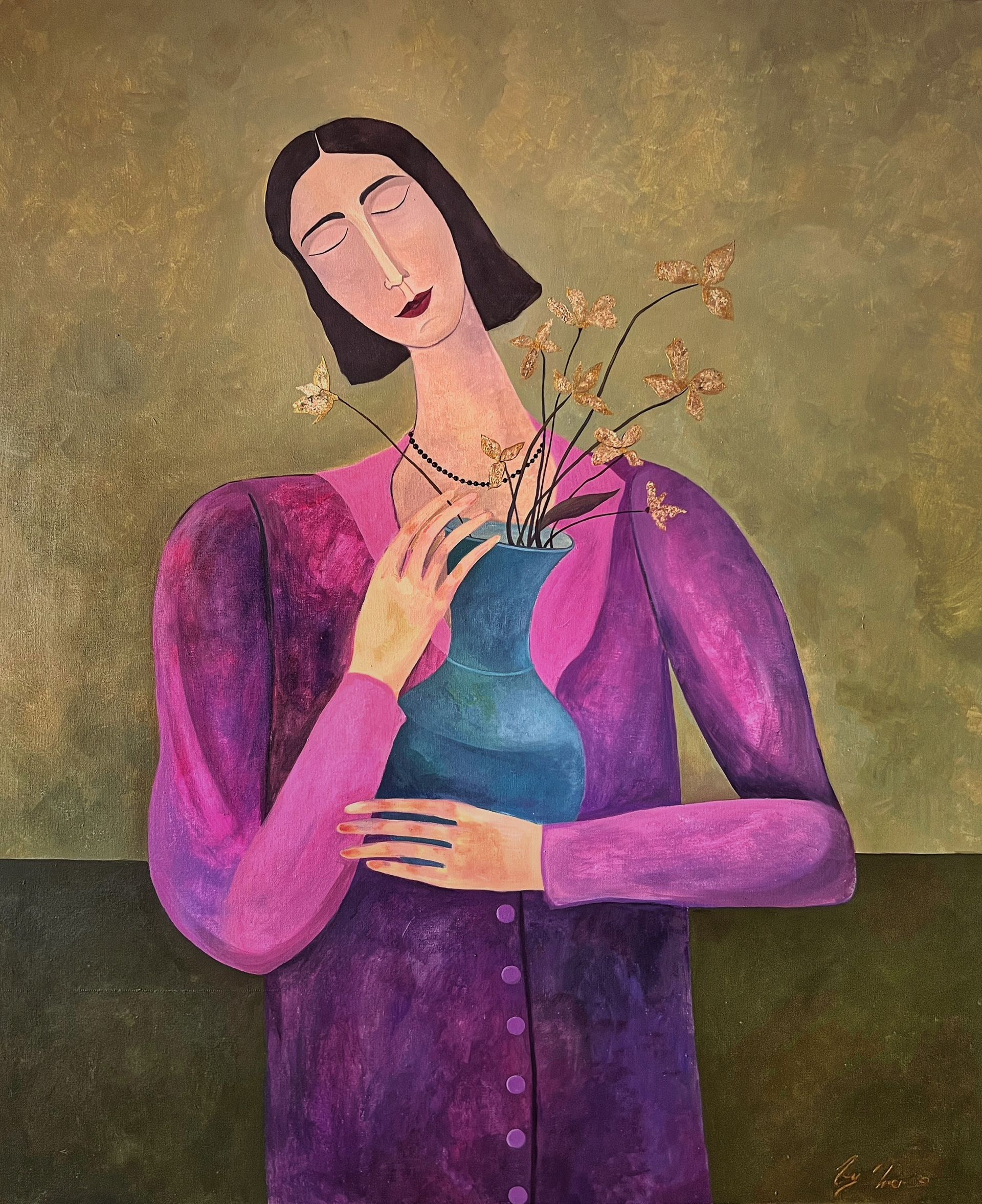 Ирина Яковлева (Картина, живопись - 
                  100 x 120 см) Цветы мне напомнят о тебе
