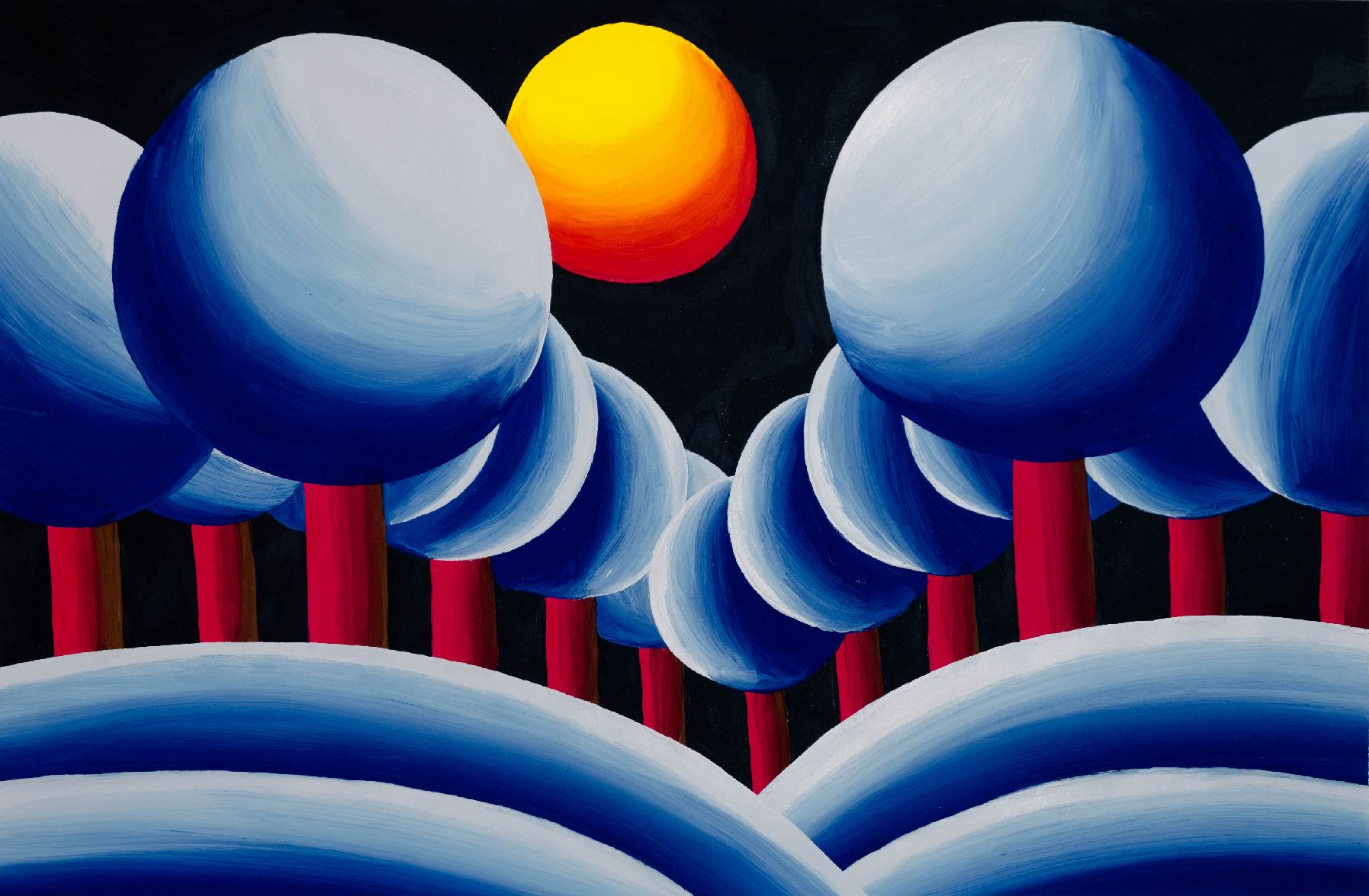 Олег Хвостов (Картина, живопись - 
                  59 x 42 см) Зимний пейзаж