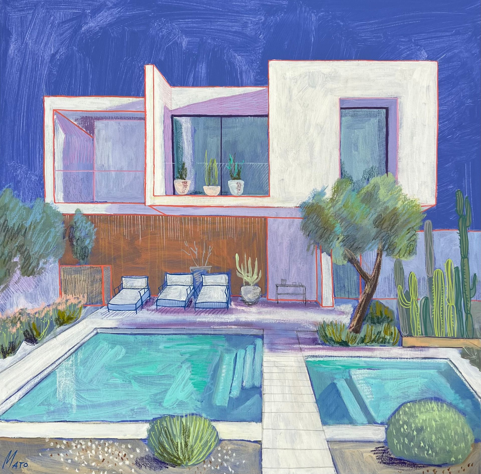 Александра Мато (Картина, живопись - 
                  80 x 80 см) Hot day in Spain