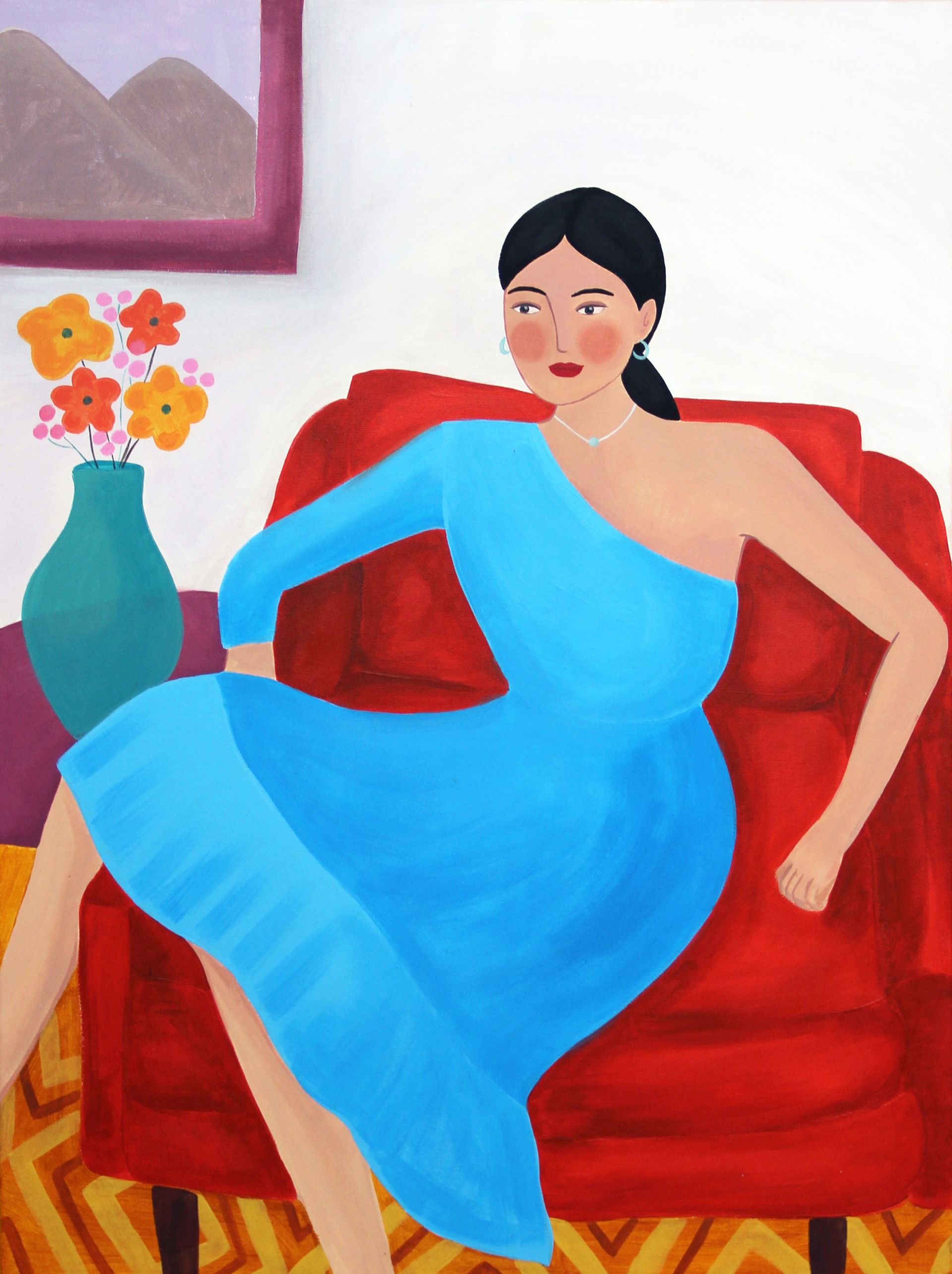 Ксения Хромцова (Картина, живопись - 
                  60 x 80 см) Девушка в голубом