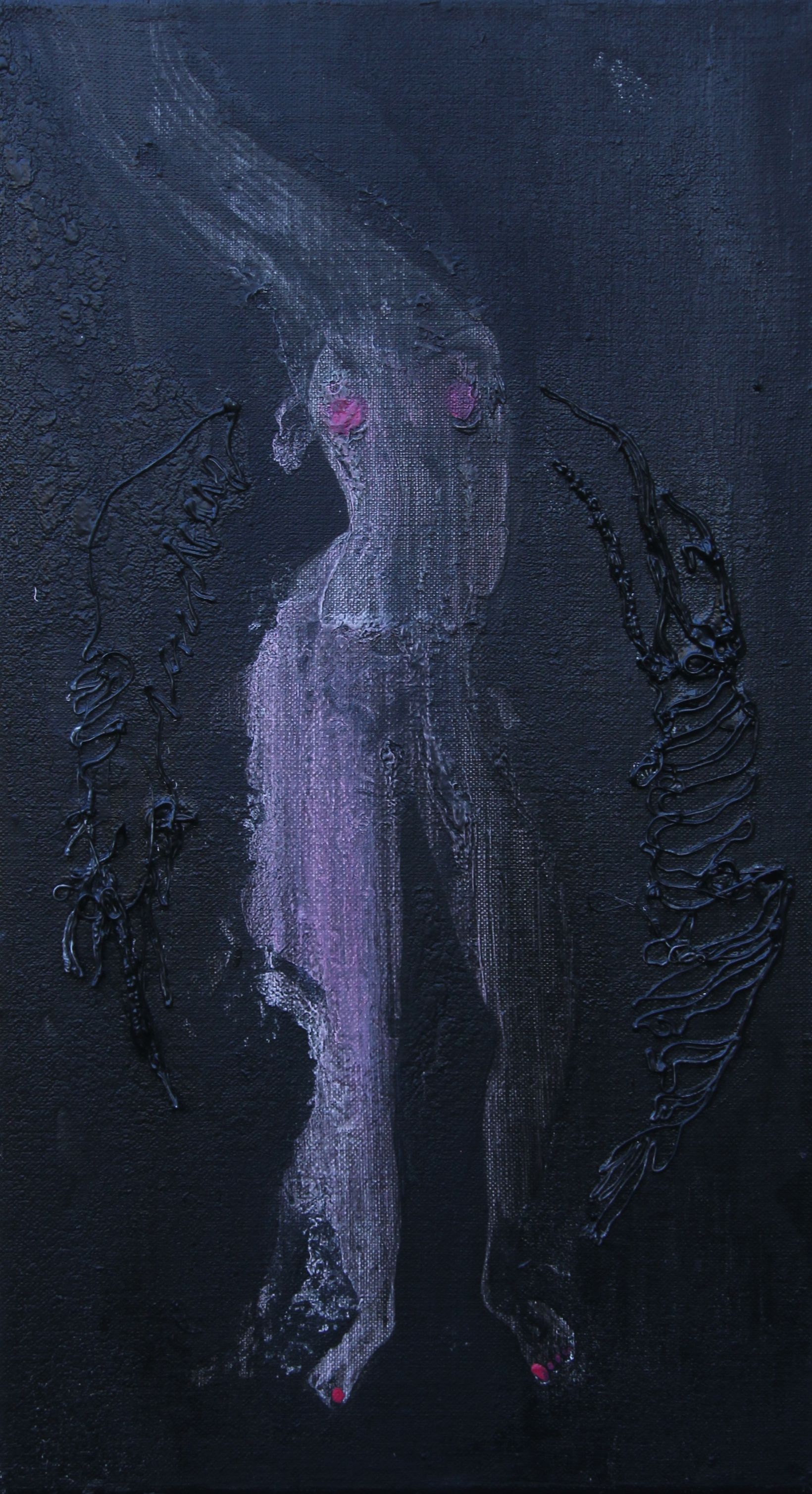 Юстина Комиссарова (Картина, живопись - 
                  20 x 40 см) Черный ангел