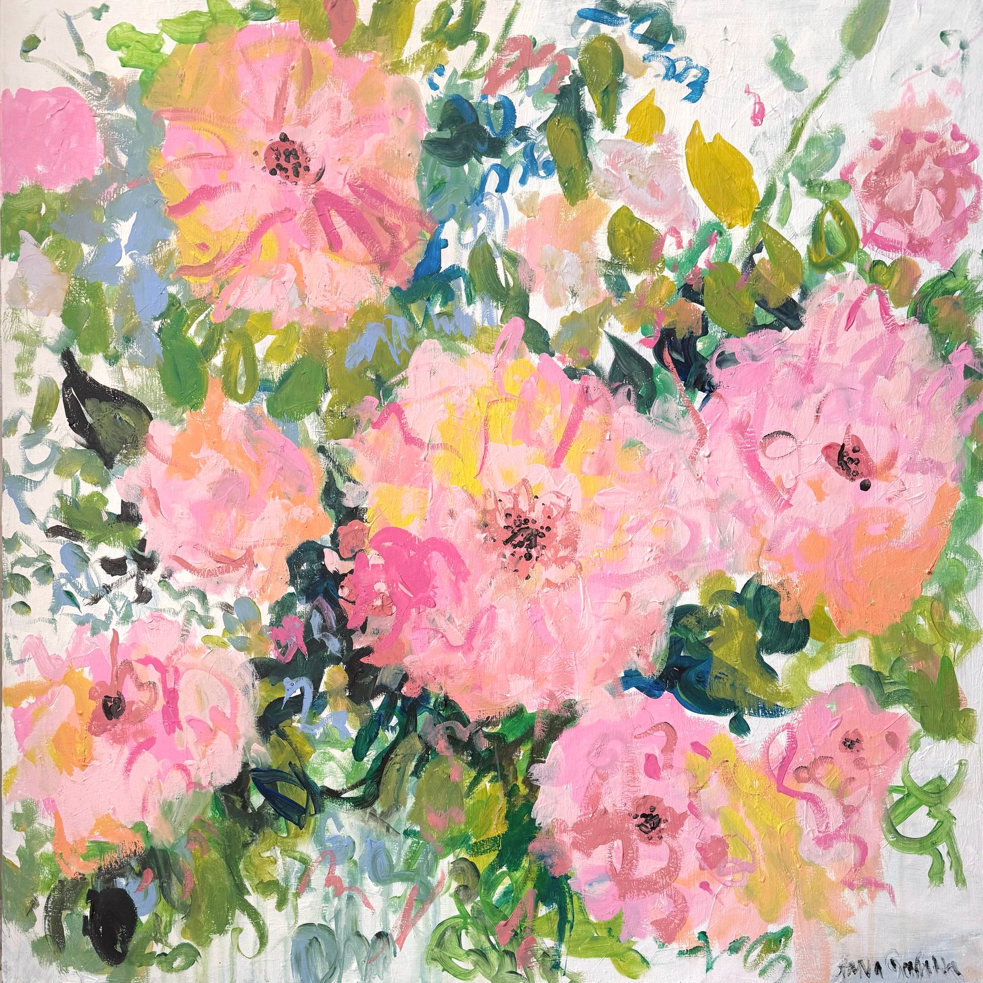Анна Ганина (Картина, живопись - 
                  100 x 100 см) Wonder bouquet