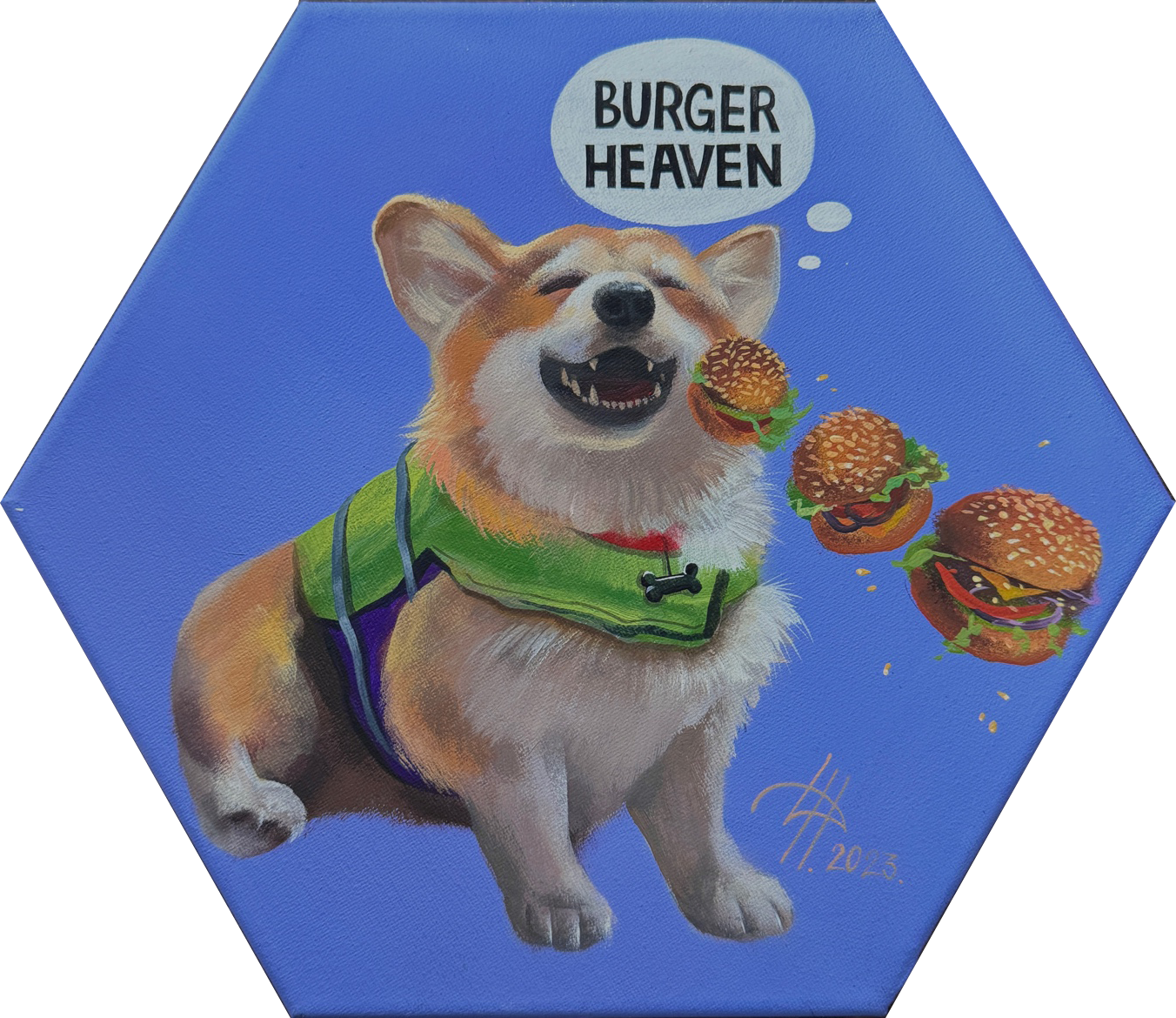 Динара Хёртнагль (Картина, живопись - 
                  30 x 30 см) Burger heaven