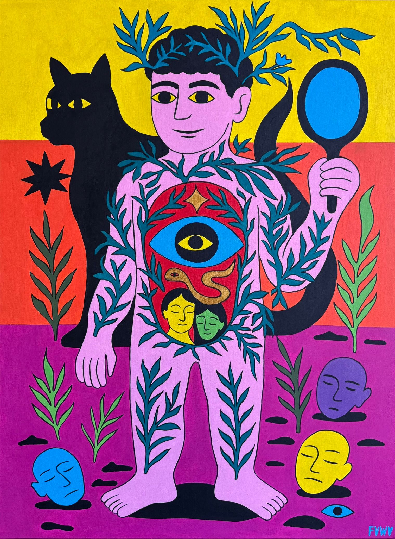 Виолетта Киселева (Картина, живопись - 
                  90 x 120 см) Внутренний сад