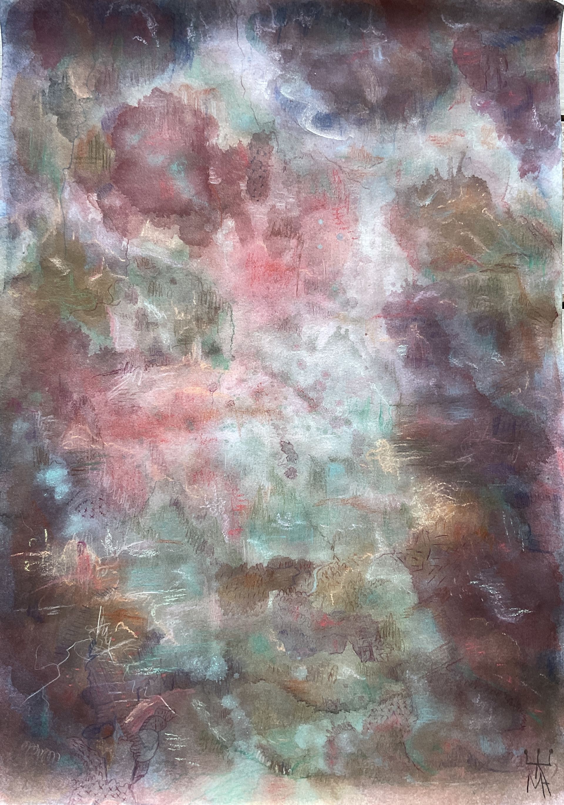 Мария Алдашкова (Авторская графика - 
                  49 x 59 см) Блуждающие мысли 10