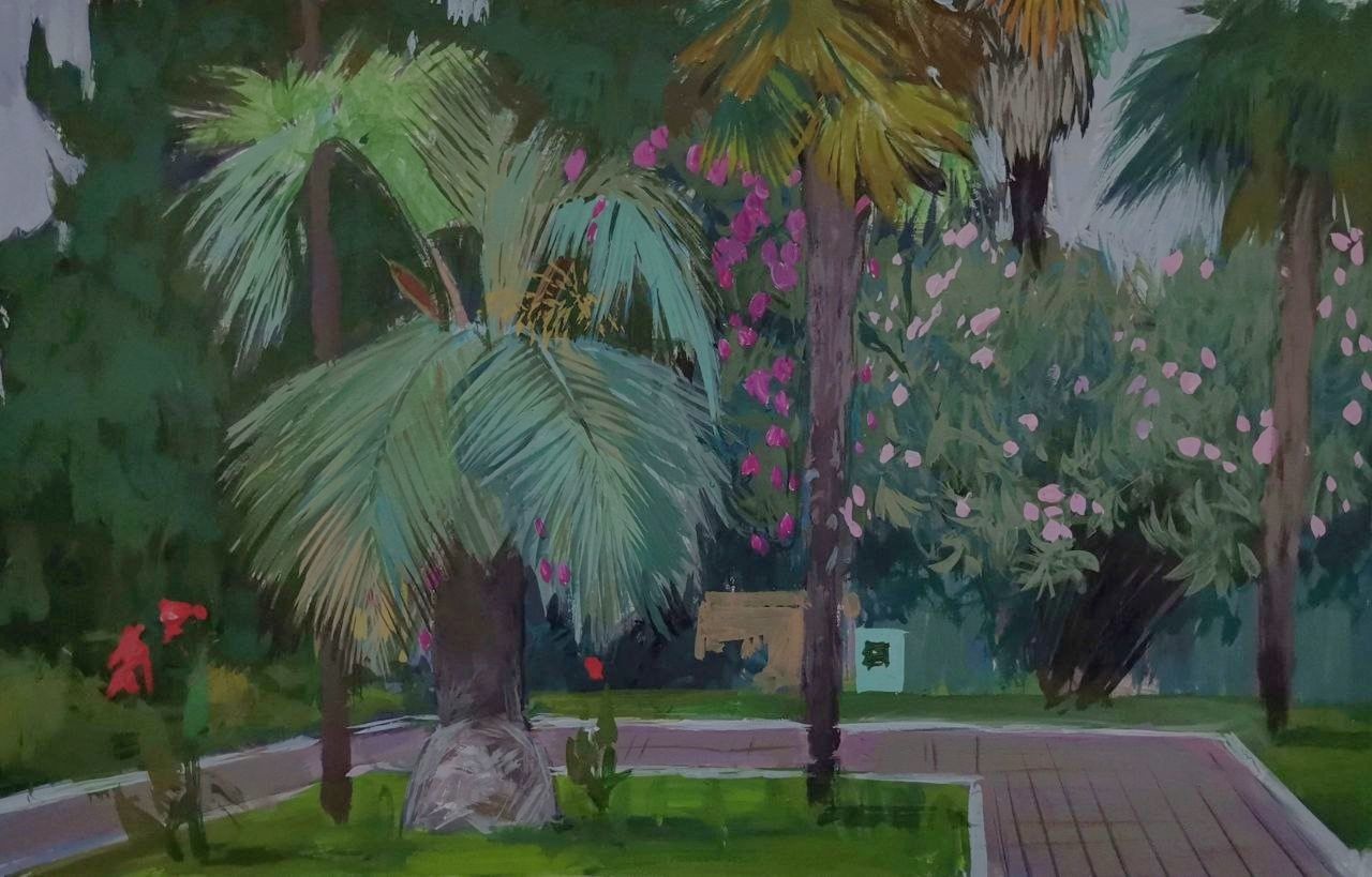 Ольга Семченко (Авторская графика - 
                  47 x 37 см) Финиковая пальма