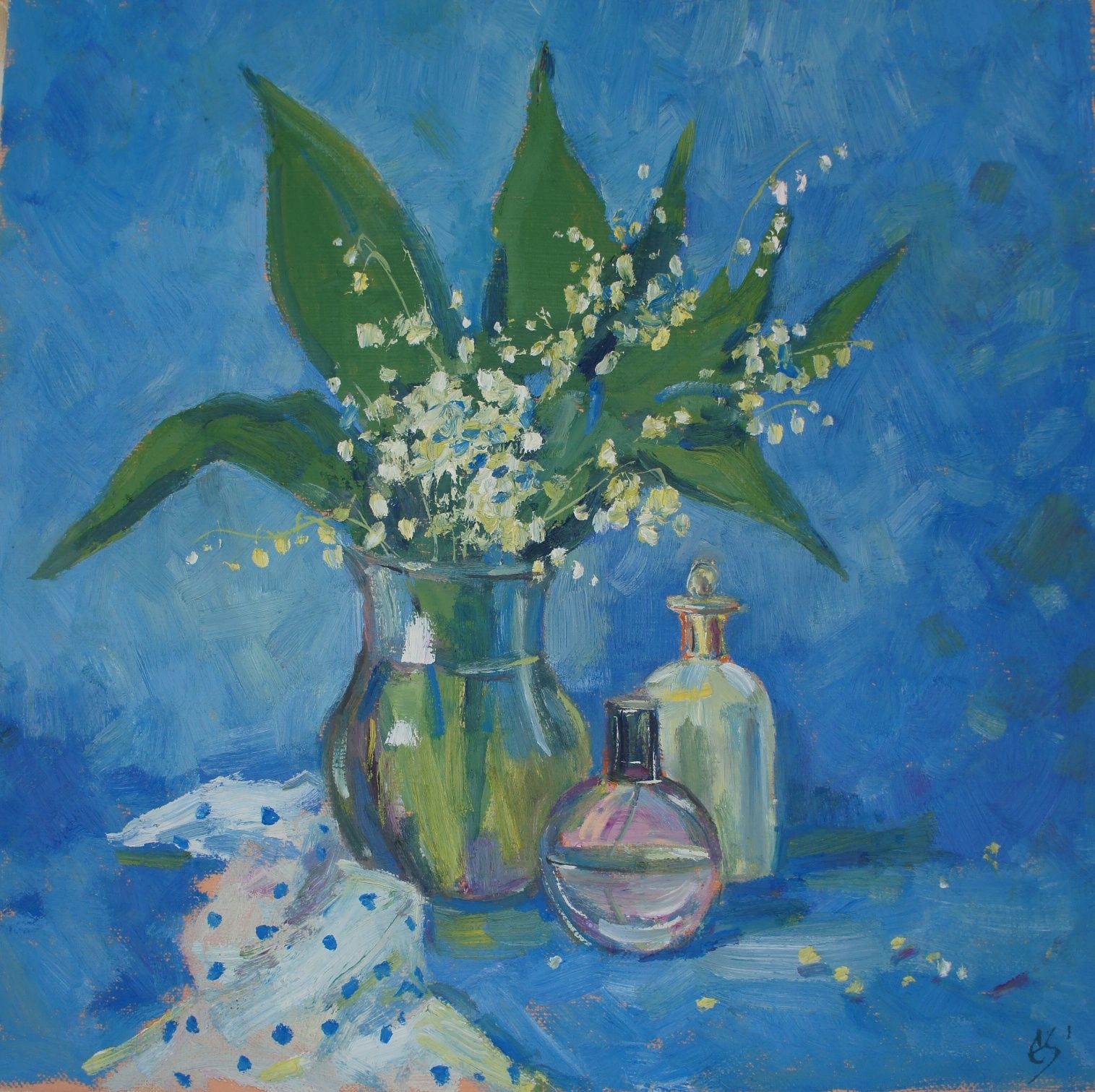 Елена Санина (Картина, живопись - 
                  40 x 40 см) Ландыши