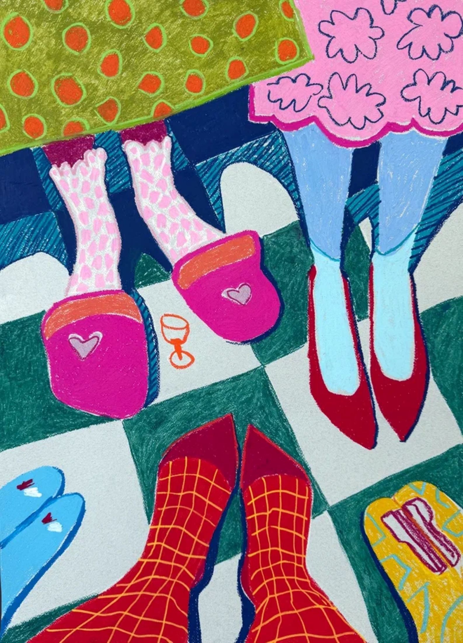 Саша Робинсон (Авторская графика - 
                  50 x 70 см) Красные каблуки, мягкие мечты