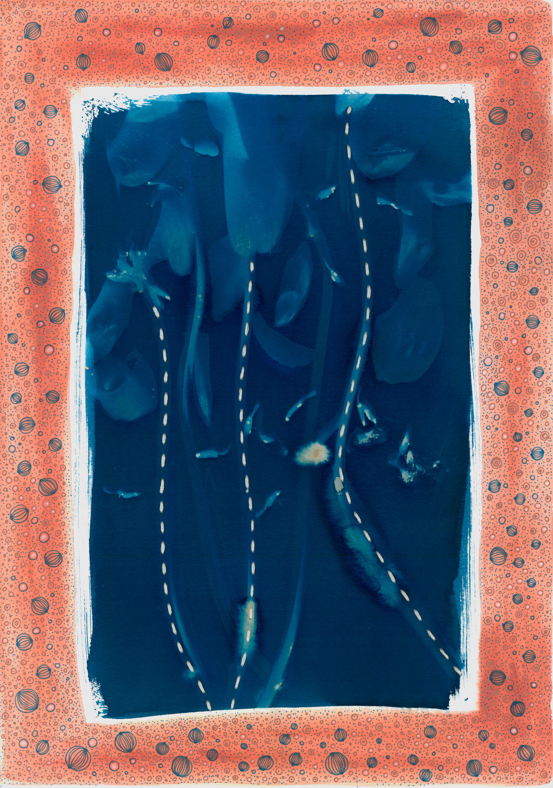 Ольга Ширяева (Авторская графика - 
                  29.5 x 41.8 см) Синие тюльпаны №1