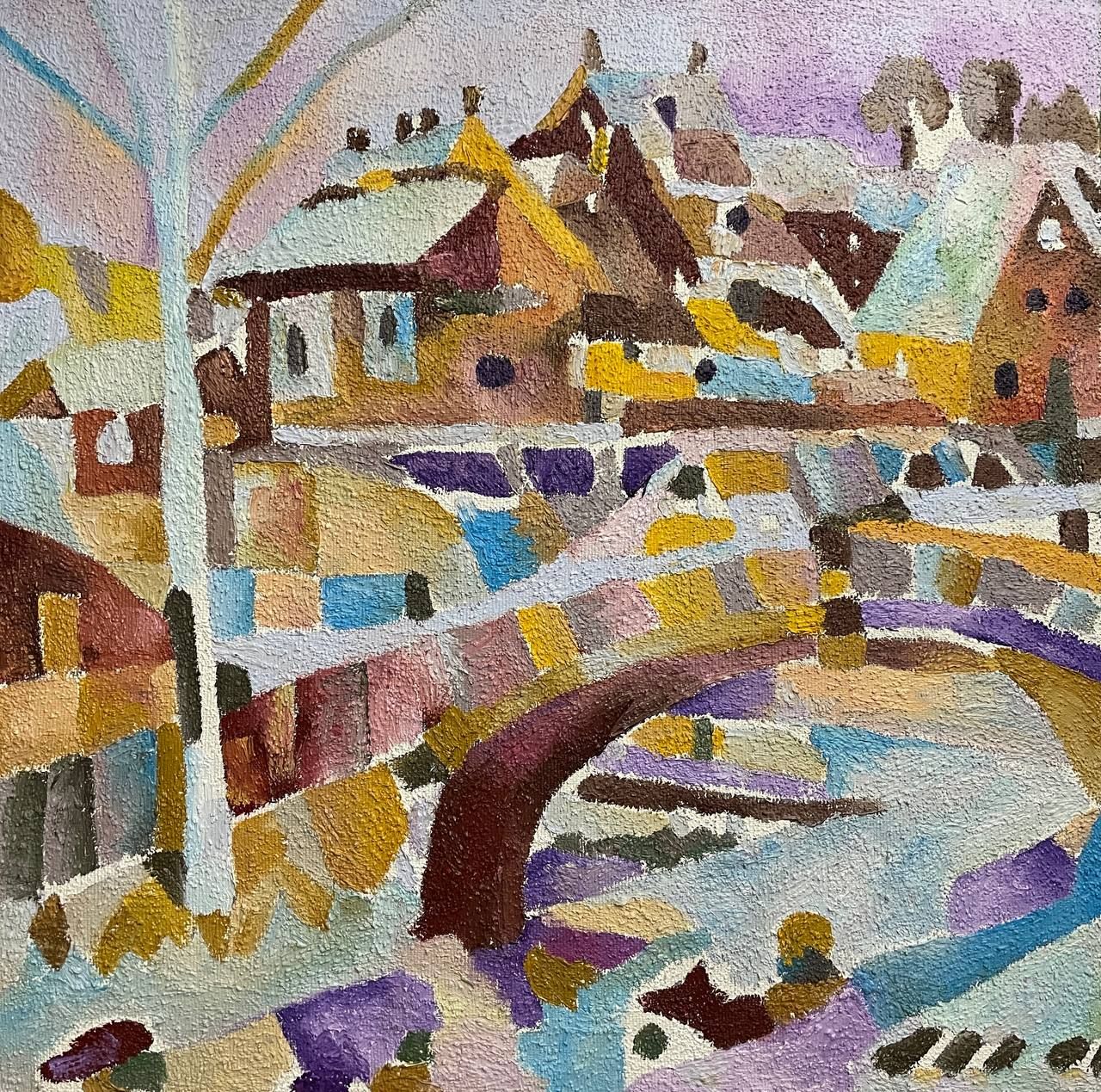 Татьяна Федоровская (Картина, живопись - 
                  60 x 60 см) ПЕЙЗАЖ С МОСТОМ