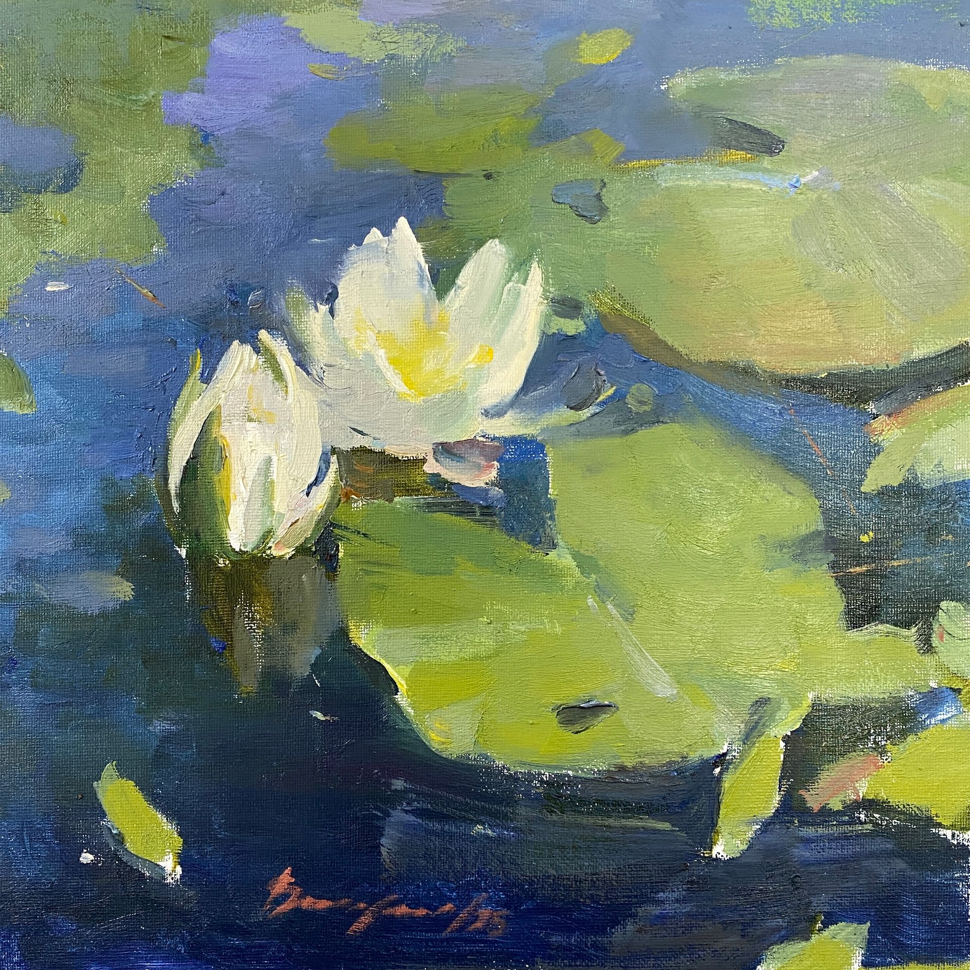 Надежда Воронцова (Авторская графика - 
                  30 x 30 см) Кувшинки