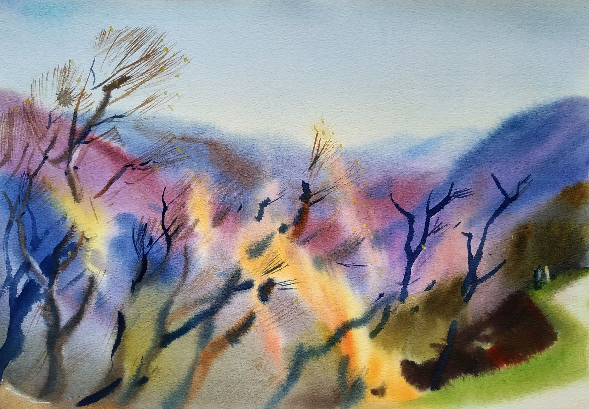 Евгения Сопова (Авторская графика - 
                  50 x 40 см) Луч