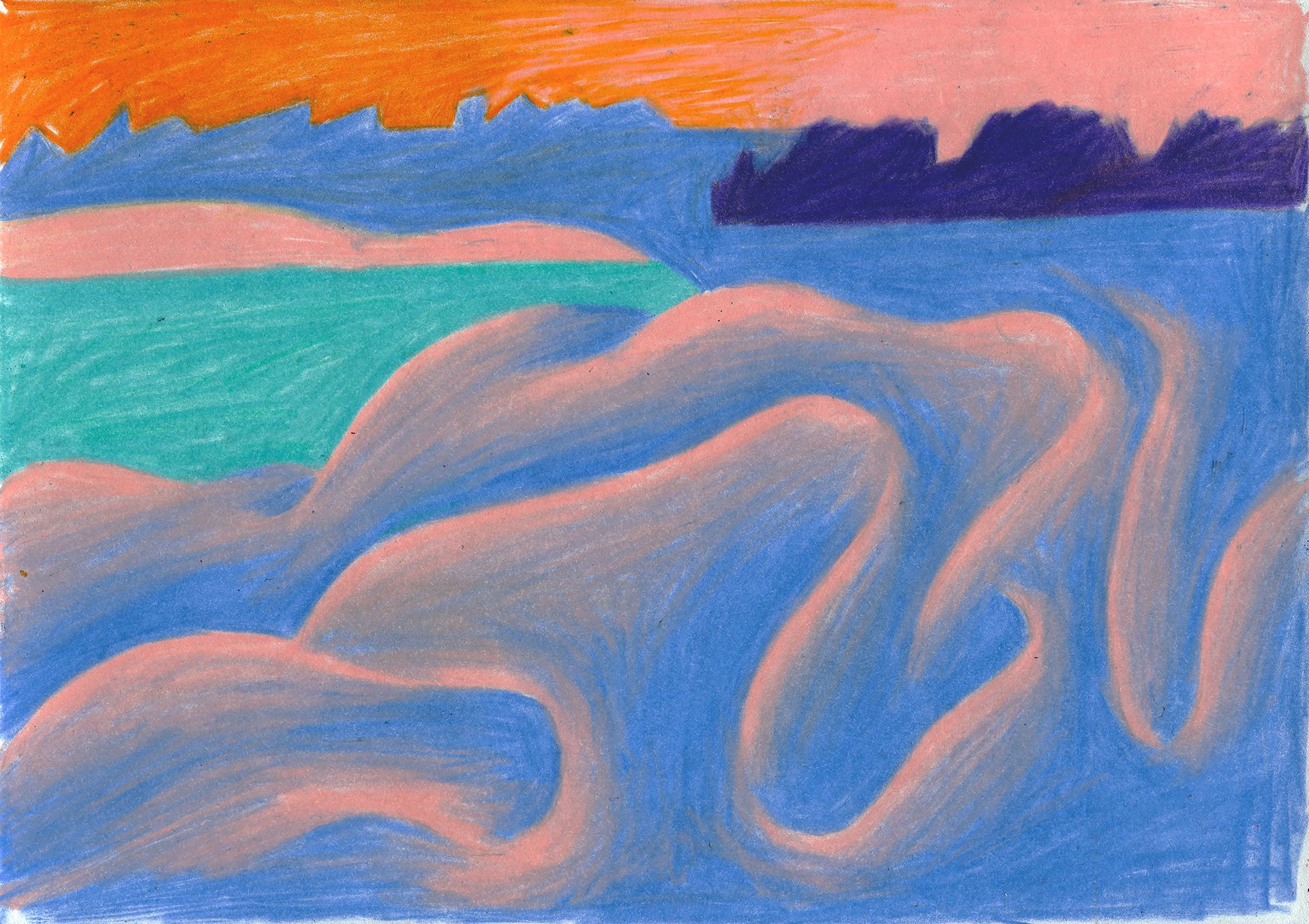 Олег Агафонов (Авторская графика - 
                  20.5 x 14.5 см) Спокойно / волнительно