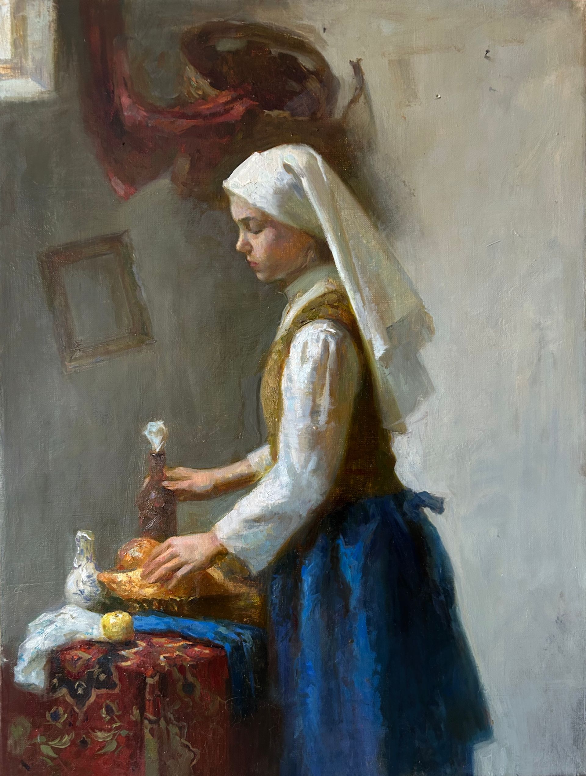 Алина Коршункова (Картина, живопись - 
                  45 x 60 см) Девушка у окна