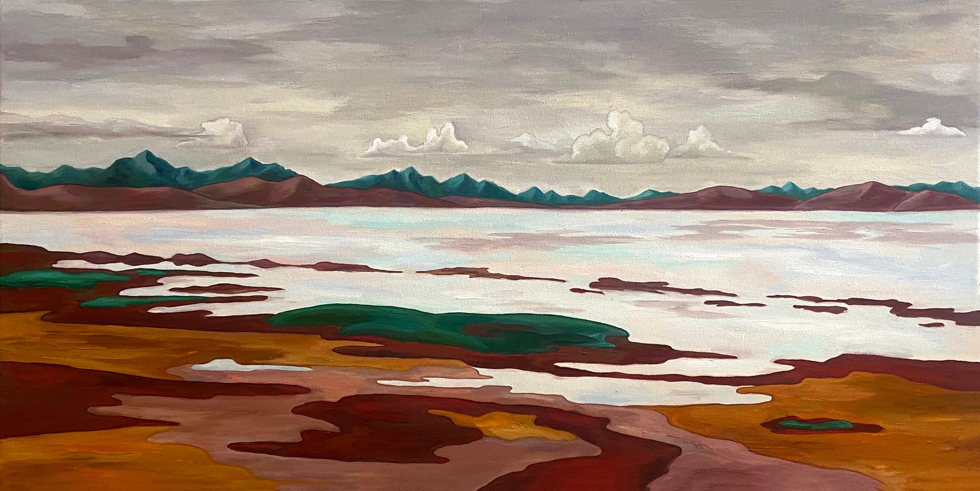 Ольга Селезнева (Картина, живопись - 
                  80 x 40 см) Священные озера (о. Манасаровар)
