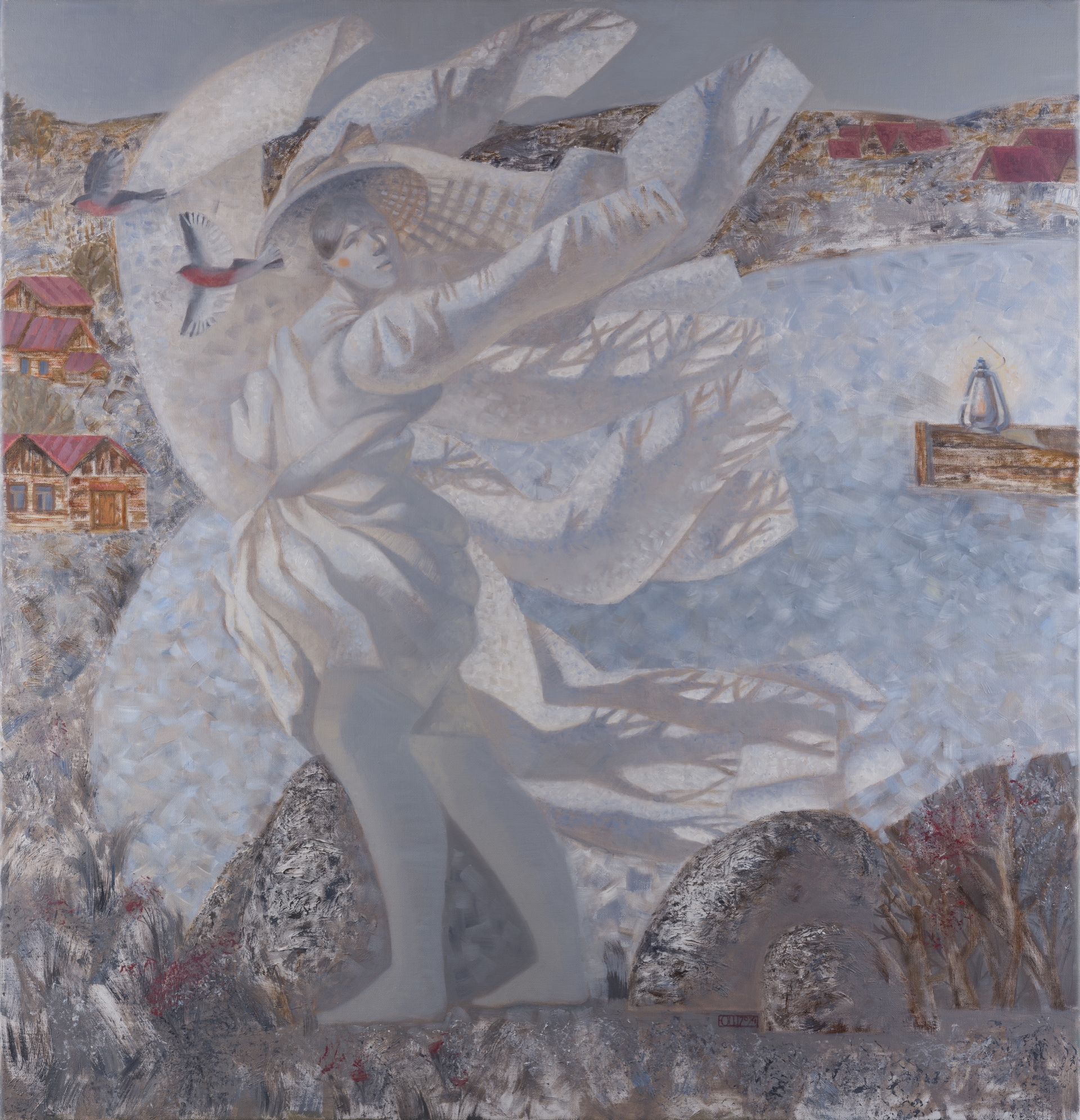 Юлия Шадрина (Картина, живопись - 
                  105 x 110 см) Тот самый Тополь на краю пруда