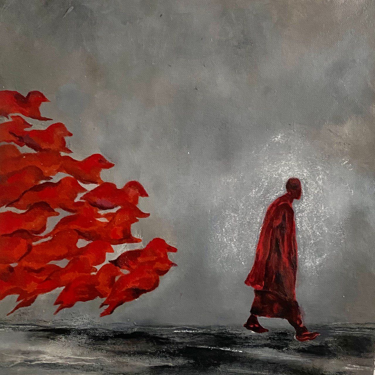 Лена Троянская (Картина, живопись - 
                  30 x 30 см) About instinct