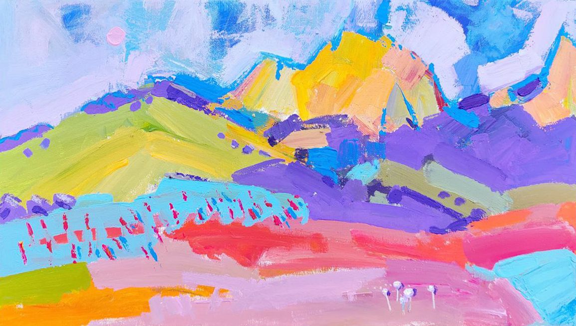 Олеся Лишаева (Картина, живопись - 
                  70 x 40 см) Вечер и одуванчики