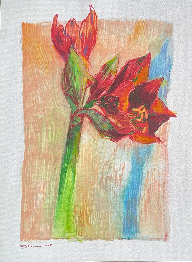 Полина Ратуш (Авторская графика - 
                  27.5 x 37 см) Амарилис