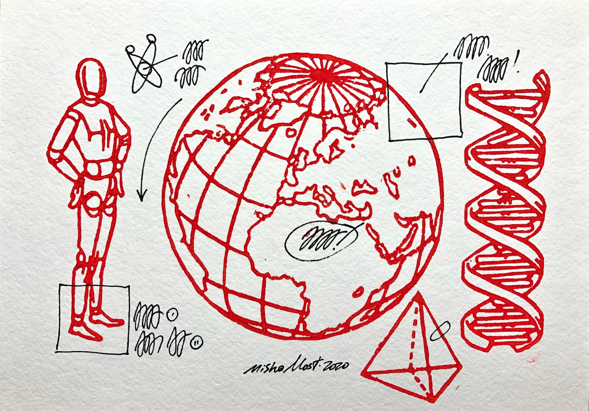 Миша Most (Графика цифровая (принты) - 
                  30 x 21 см) Серия DNA test Cosmos