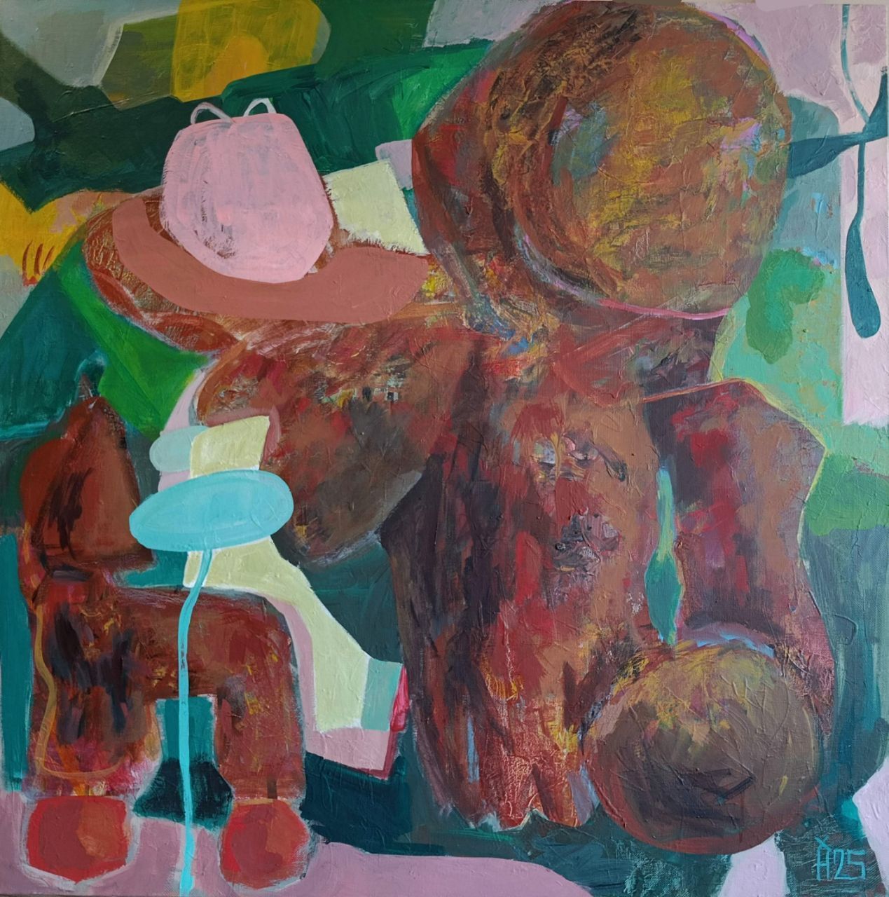 Наталья Хохонова (Картина, живопись - 
                  100 x 100 см) Hey