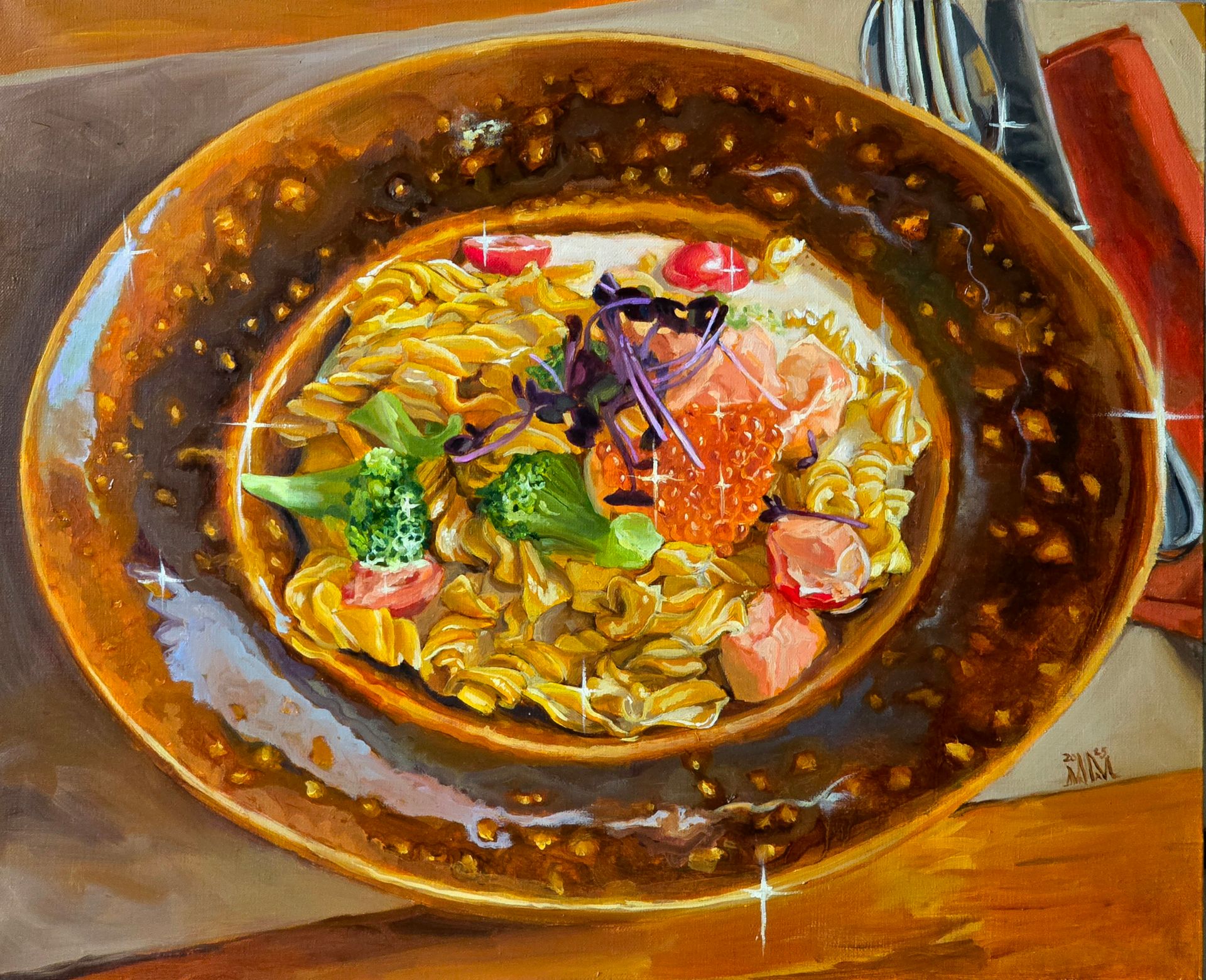 Мария Максимова (Картина, живопись - 
                  60 x 50 см) Joyful Lunch