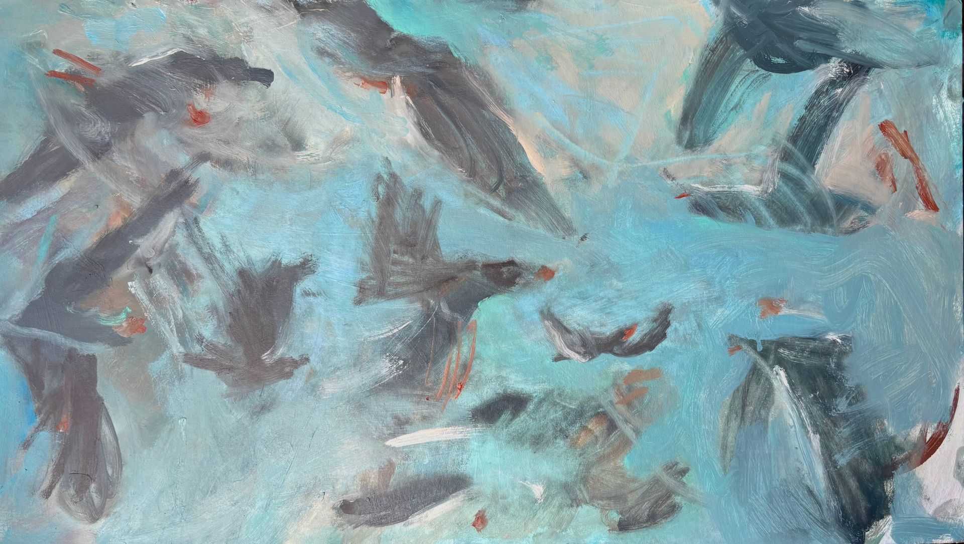 Алина Магомедова (Авторская графика - 
                  70 x 40 см) Чайки