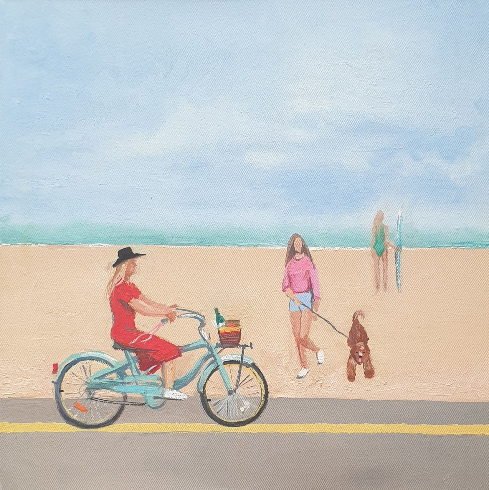 Юлия Арюшина (Картина, живопись - 
                  30 x 30 см) Пляж
