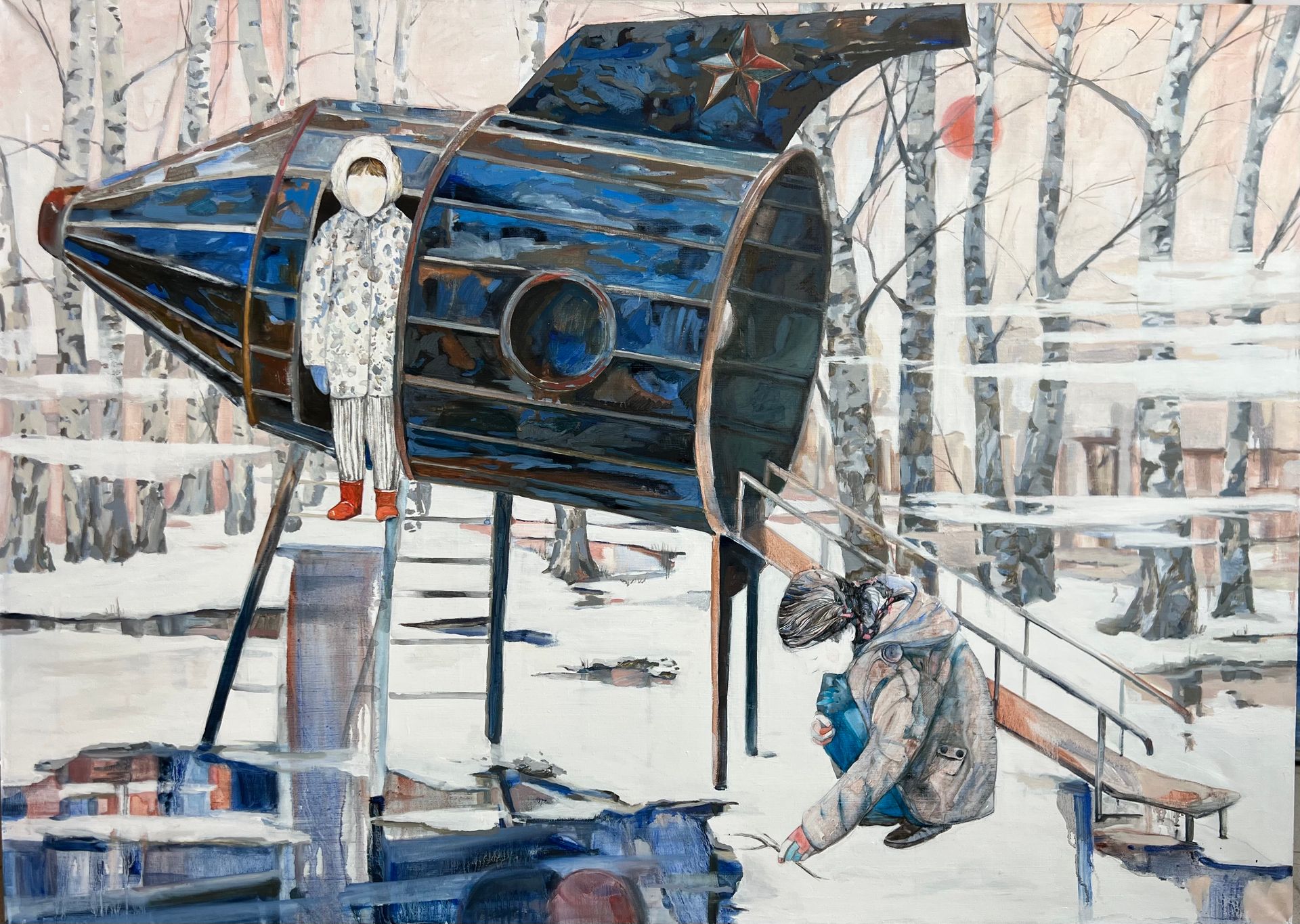 Ольга Самойлова (Картина, живопись - 
                  100 x 140 см) Аттракцион "Ракета"