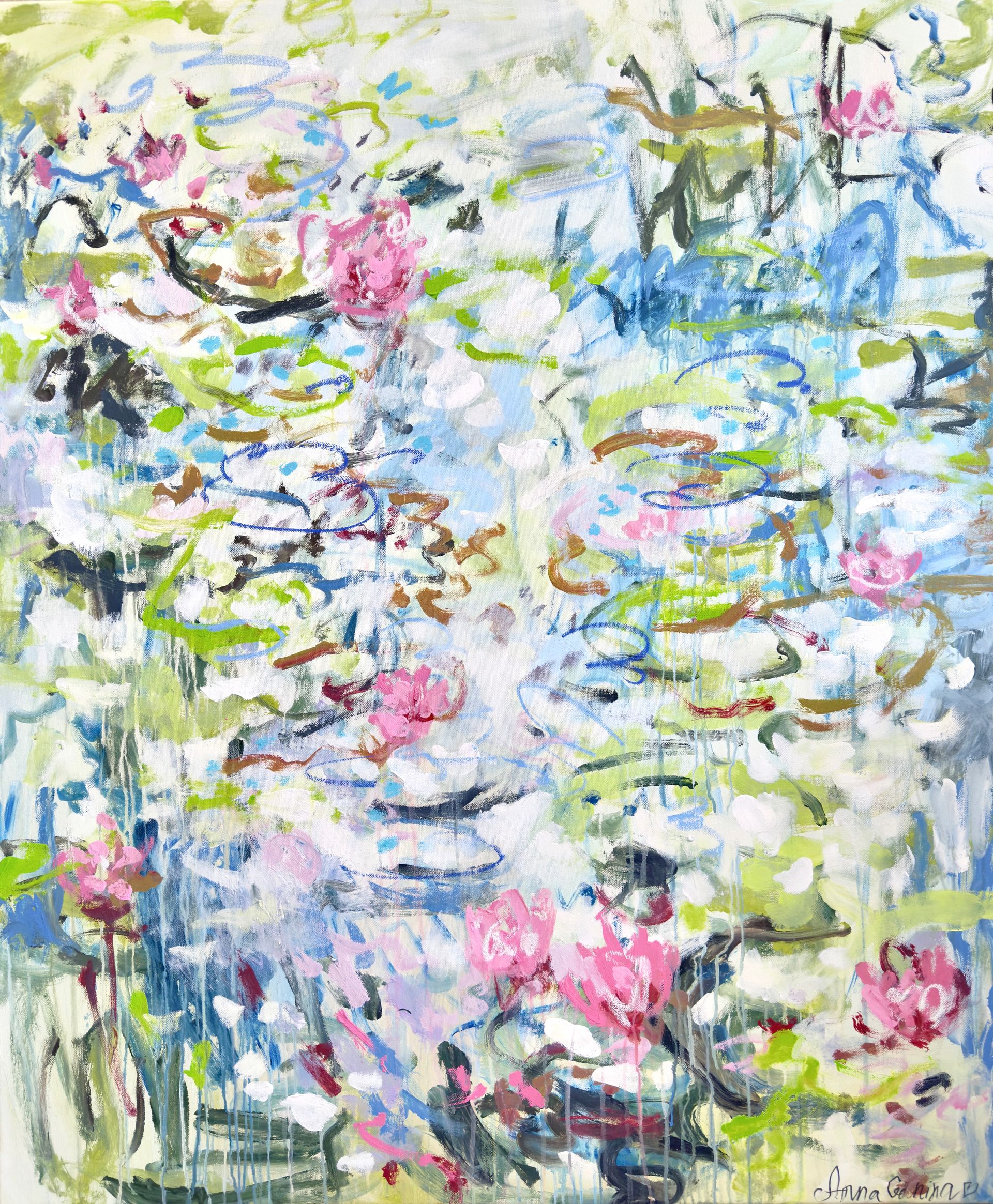 Анна Ганина (Картина, живопись - 
                  100 x 120 см) Summer lily pond