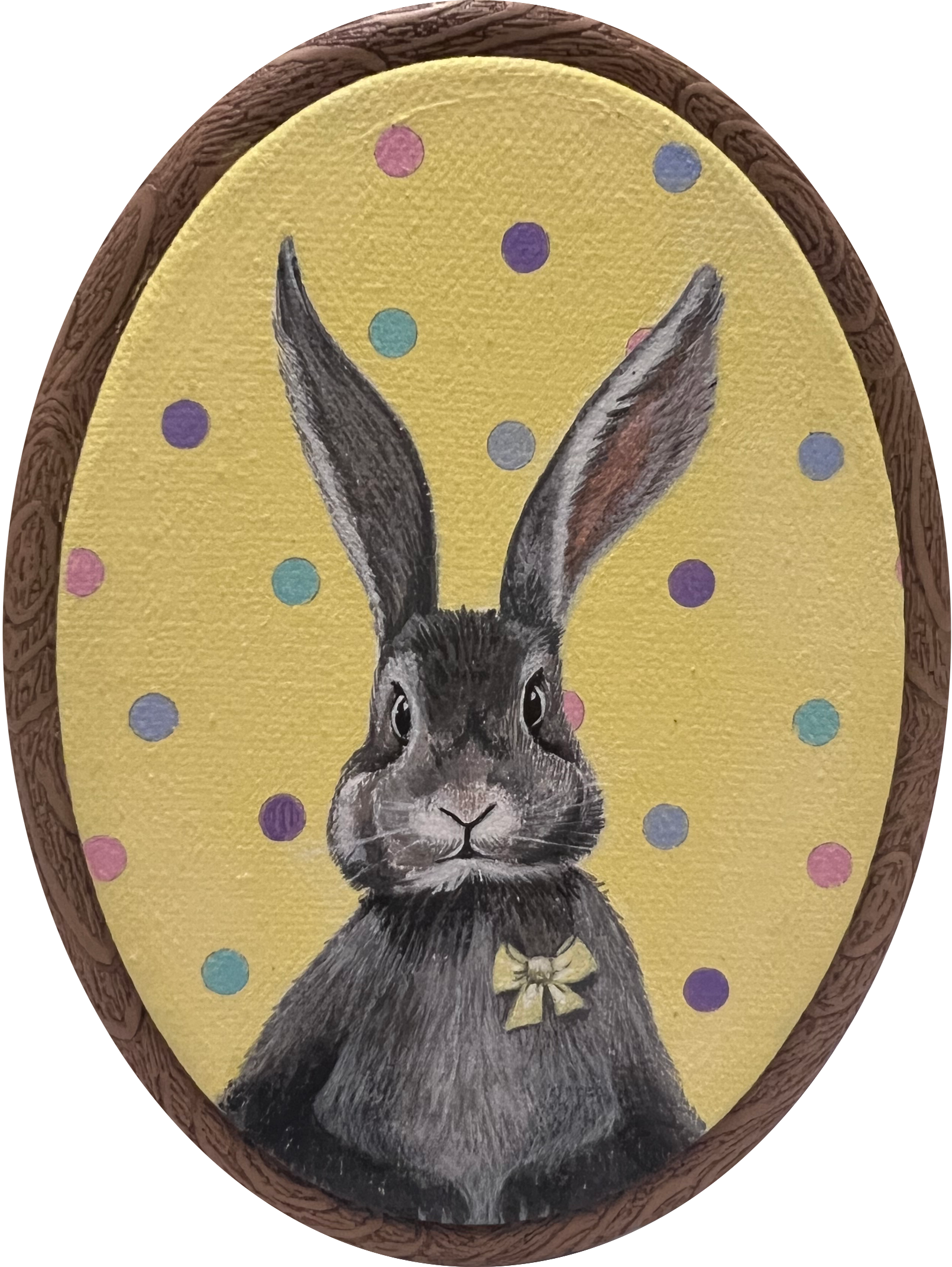 Нина Григель (Картина, живопись - 
                  11.5 x 15 см) Пасхальный кролик