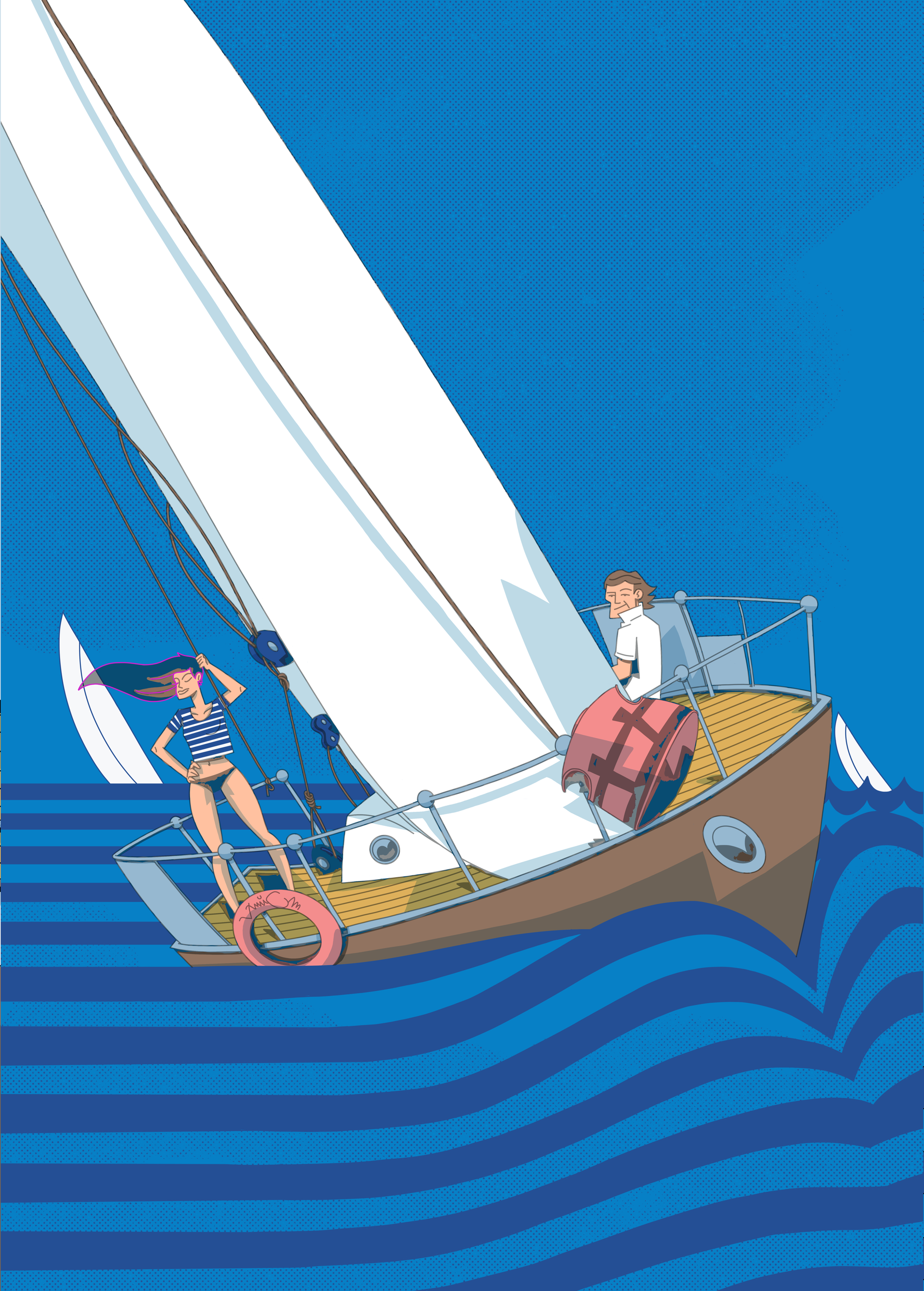 Илья Кейс (Графика цифровая (принты) - 
                  50 x 70 см) Яхтинг 3