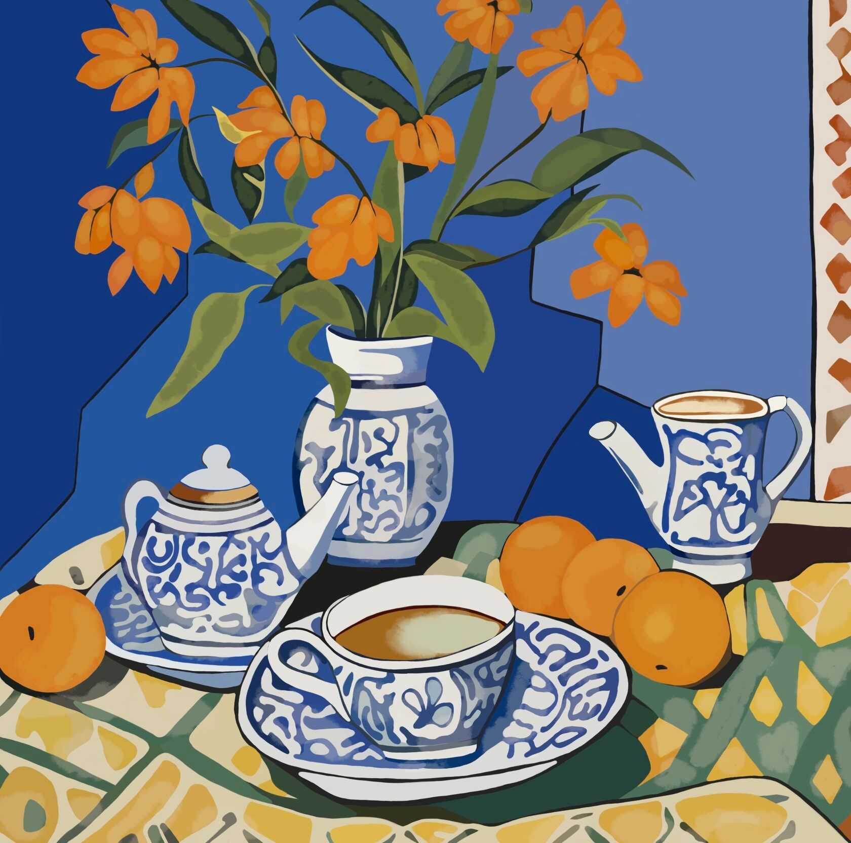 Нина Цориева (Картина, живопись - 
                  70 x 70 см) Марокканский натюрморт