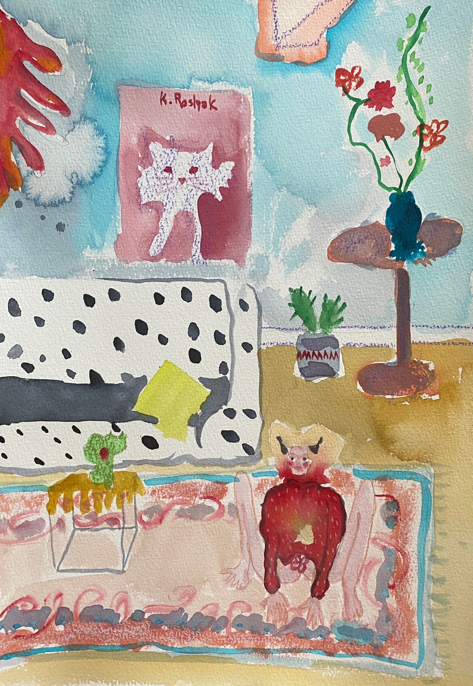 Каролина Росляк (Авторская графика - 
                  27 x 39 см) Игры в котиков