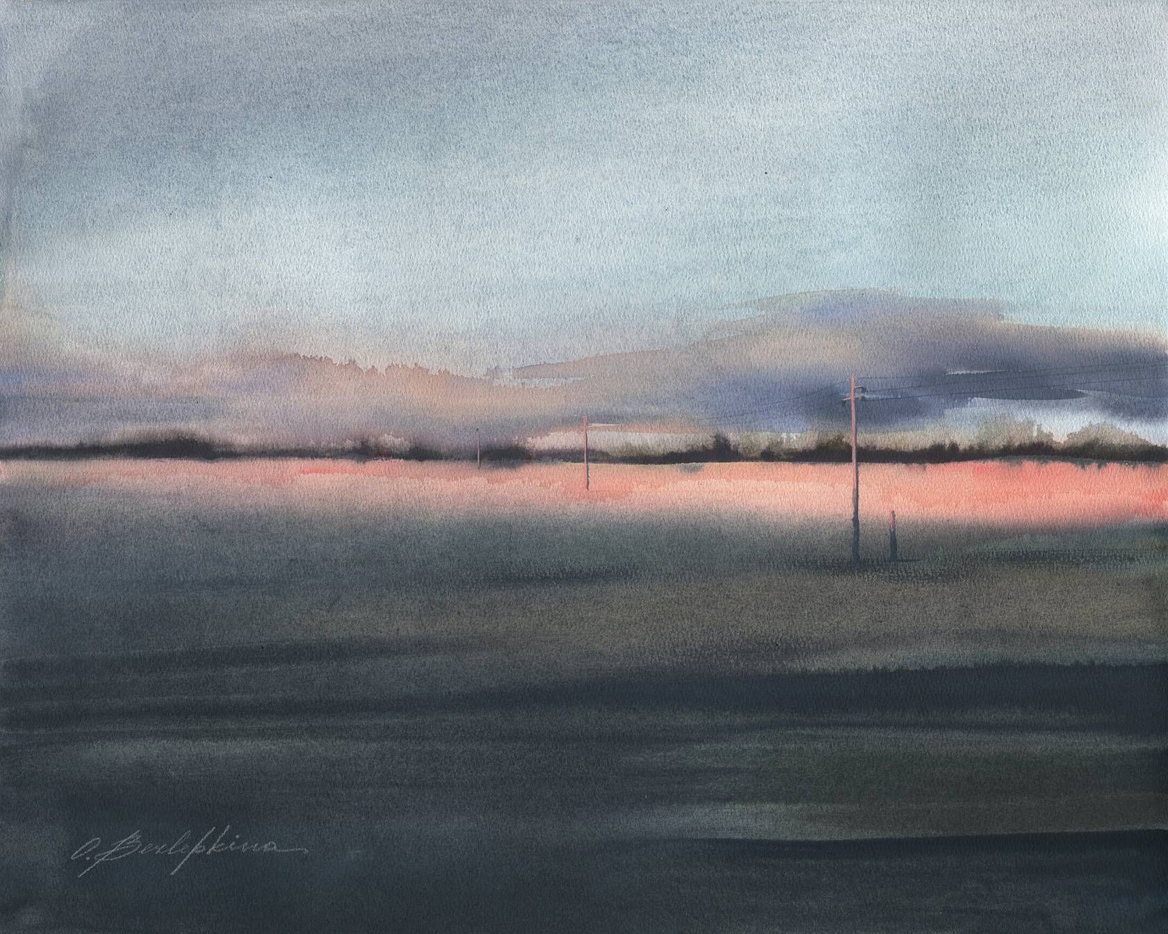 Ольга Безлепкина (Авторская графика - 
                  60 x 50 см) Солнечная полоса