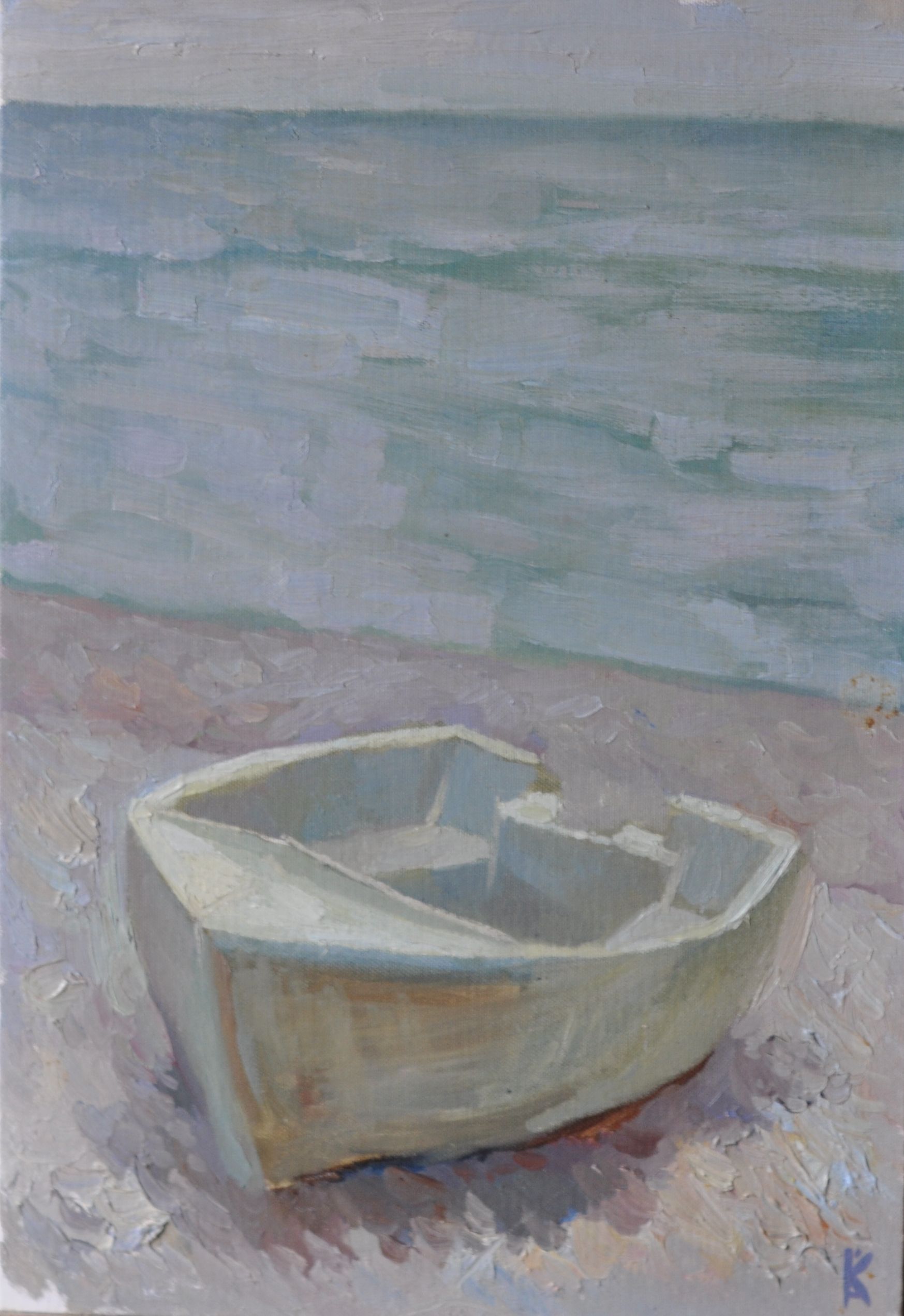 Алексей Кротов (Картина, живопись - 
                  27 x 41 см) Белая лодка