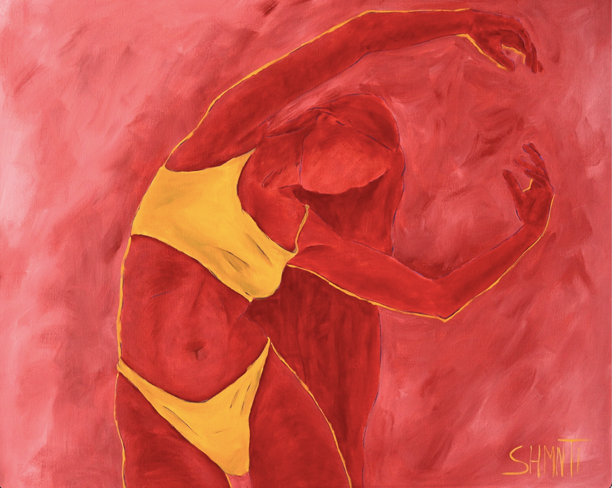 Shomina Ti (Картина, живопись - 
                  100 x 80 см) Красные из серии "Танец"