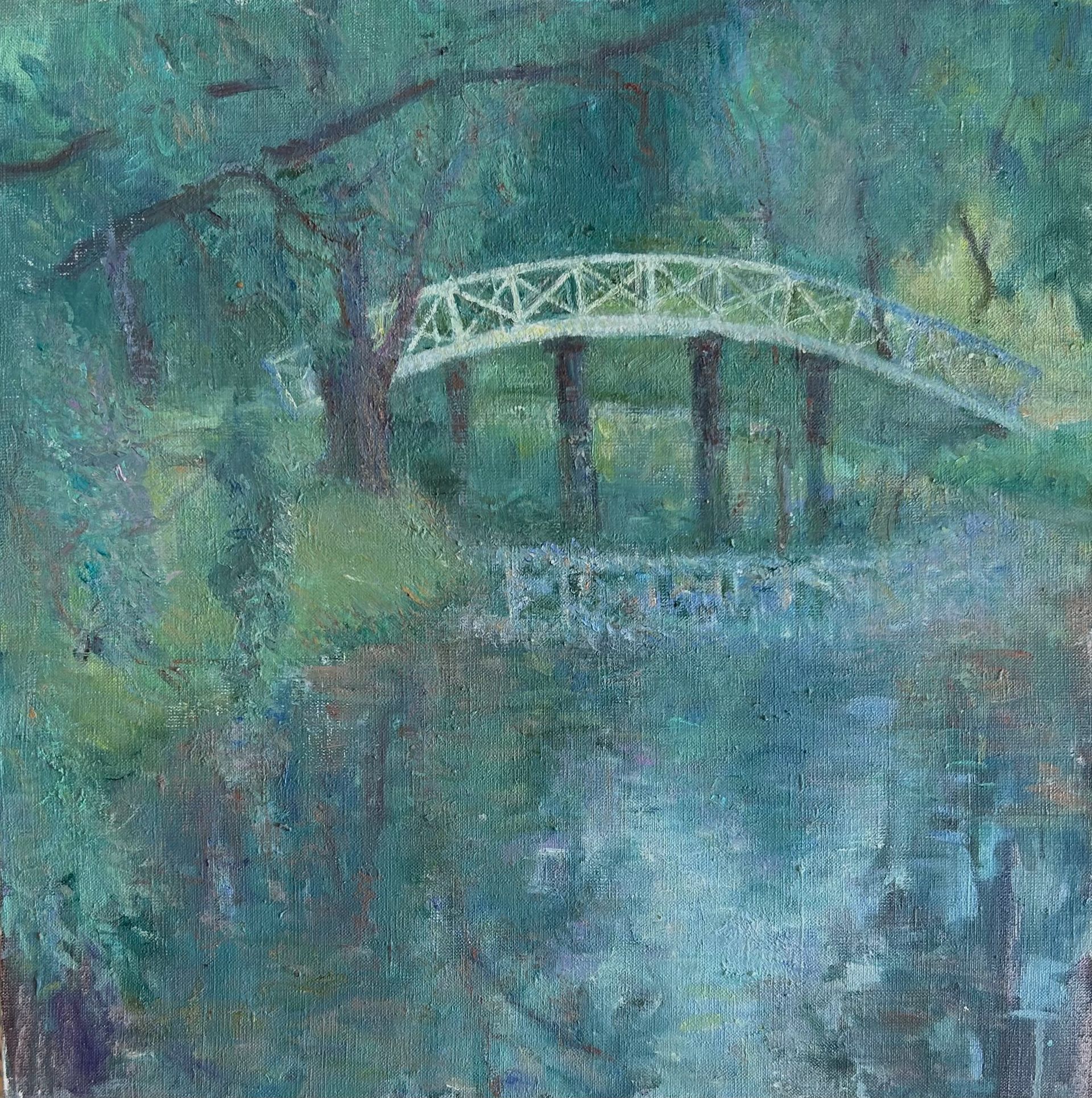 Екатерина Потапова (Картина, живопись - 
                  50 x 50 см) Белый мостик