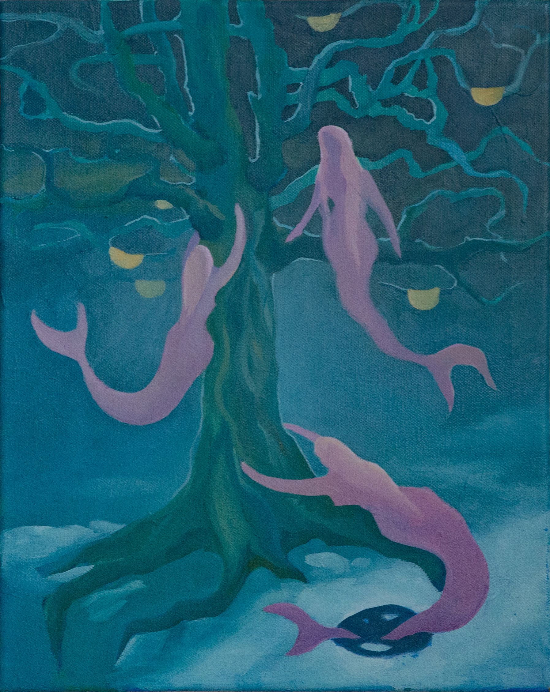 Анастасия Лимонова (Картина, живопись - 
                  33 x 40 см) Русалки и блины