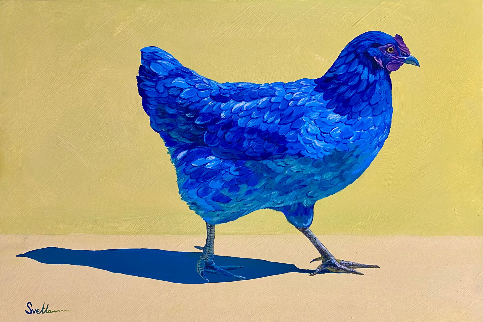 Светлана Евсеева (Картина, живопись - 
                  60 x 40 см) Синее на желтом
