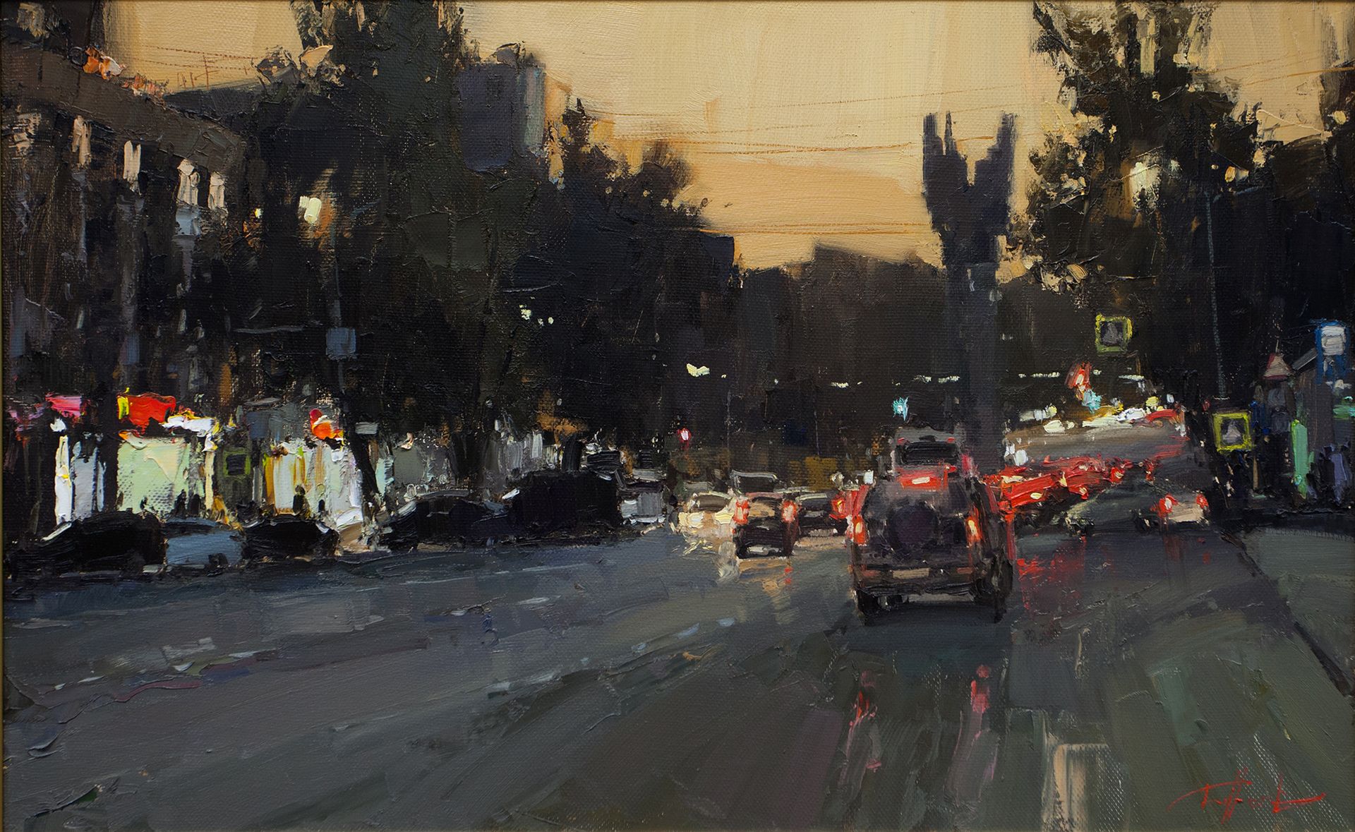 Евгений Бурцев (Картина, живопись - 
                  80 x 50 см) Сыктывкарский вечер