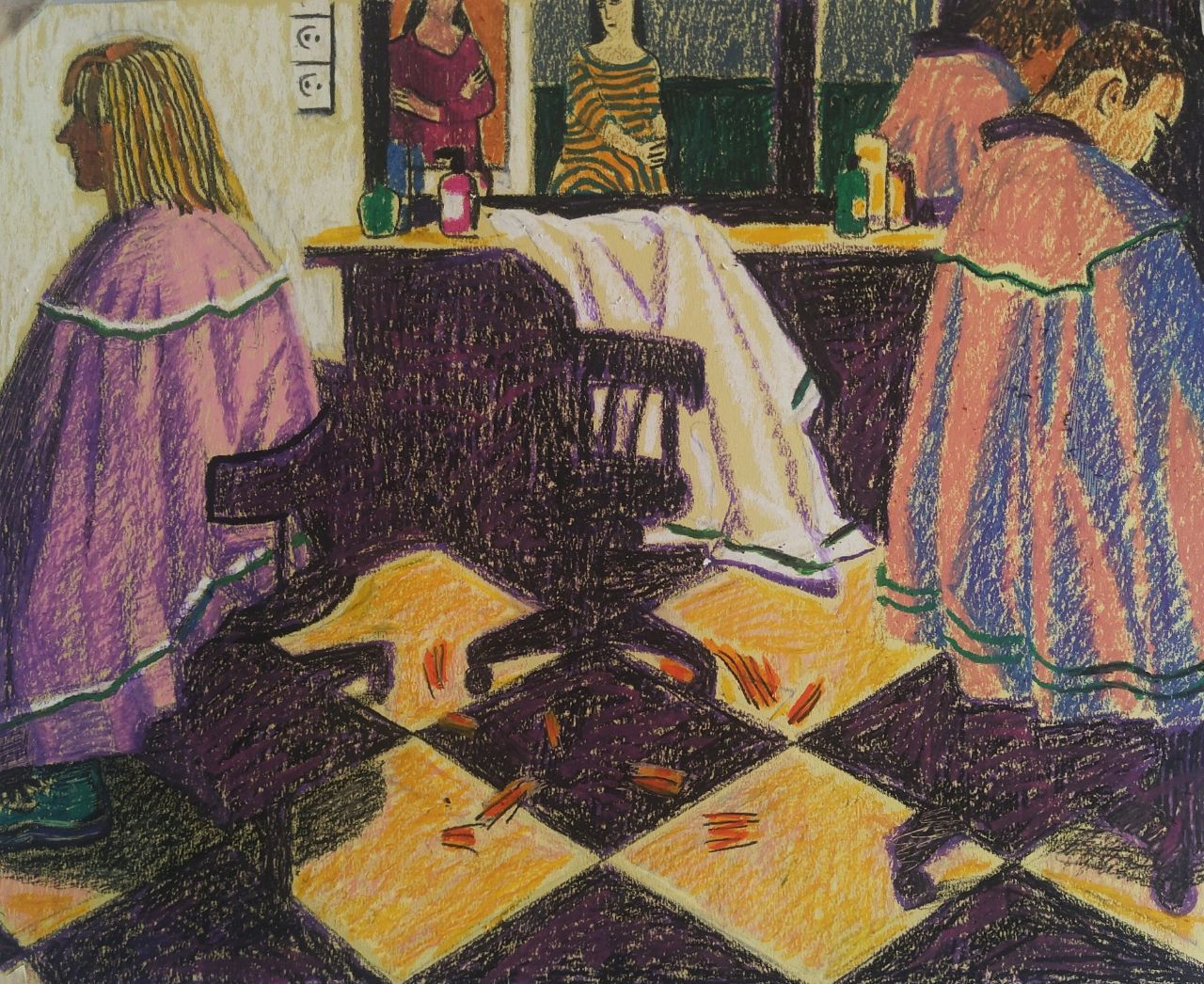 Анастасия Мотина (Авторская графика - 
                  70 x 50 см) В коконе