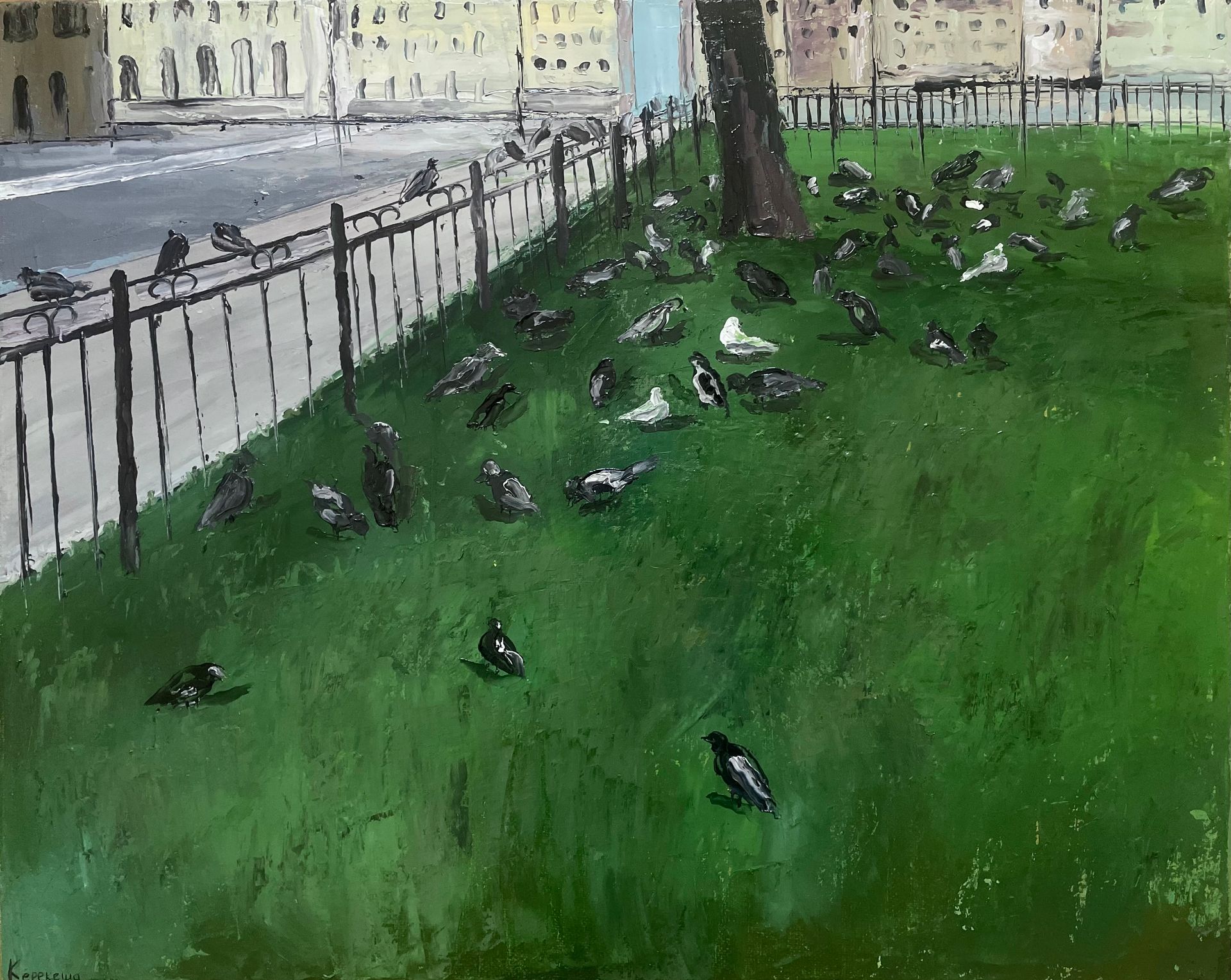 Анастасия Керекеша (Картина, живопись - 
                  50 x 40 см) Любовь и голуби