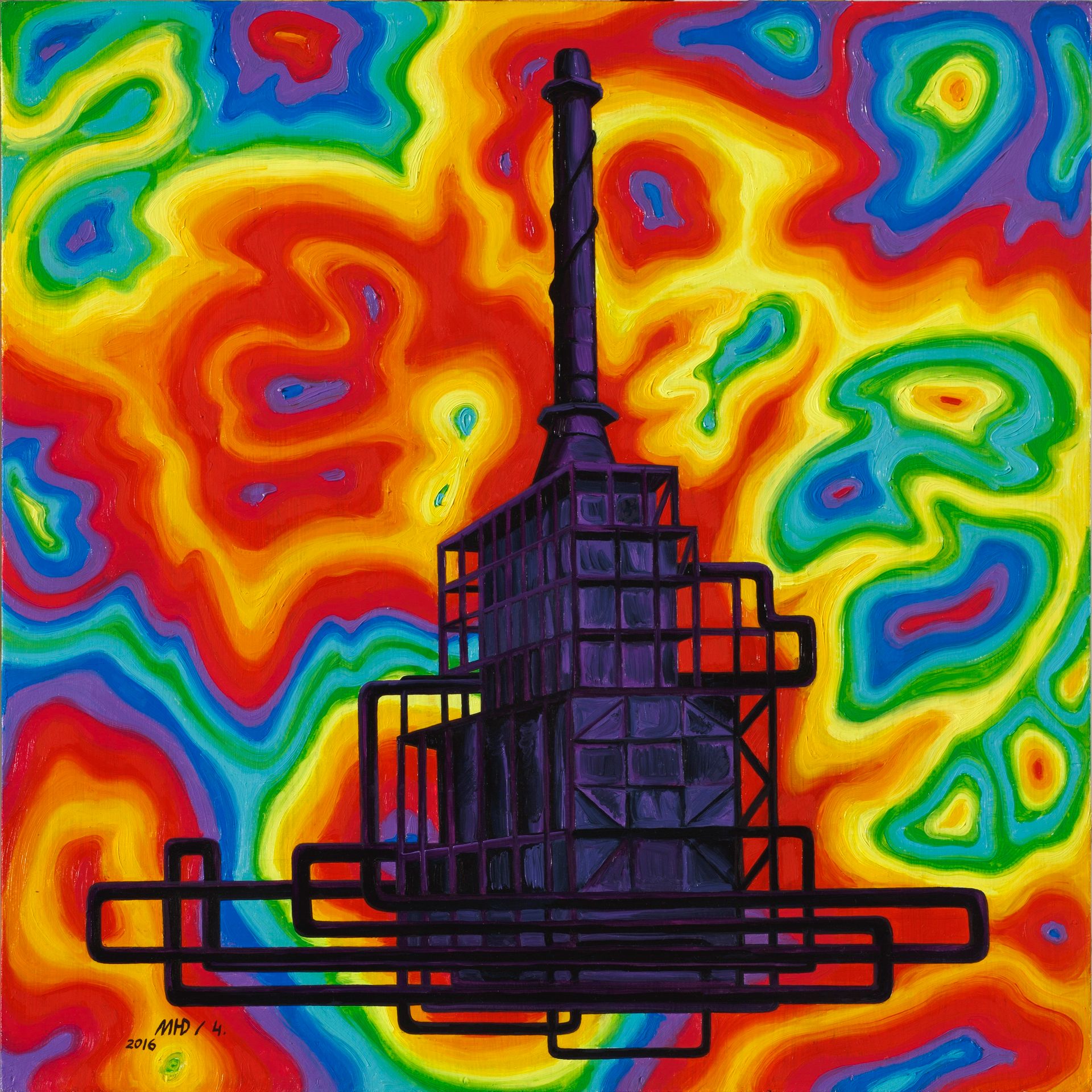 Юлия Малинина (Картина, живопись - 
                  60 x 60 см) Автономная система №4