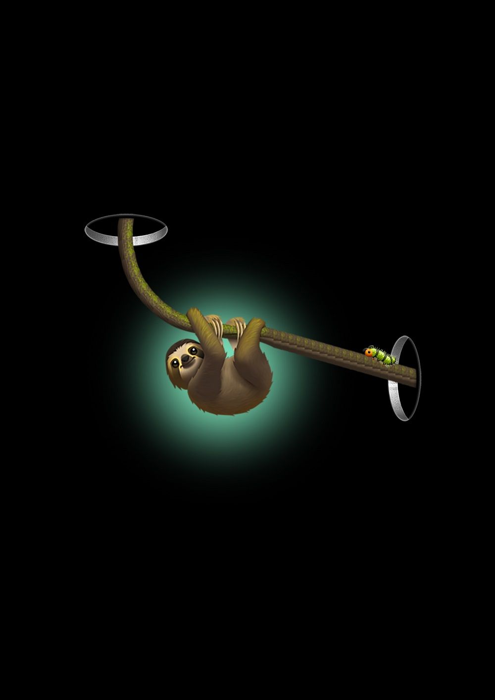 Александр Зайцев (Графика цифровая (принты) - 
                  21 x 29.7 см) Ленивец и гусеница