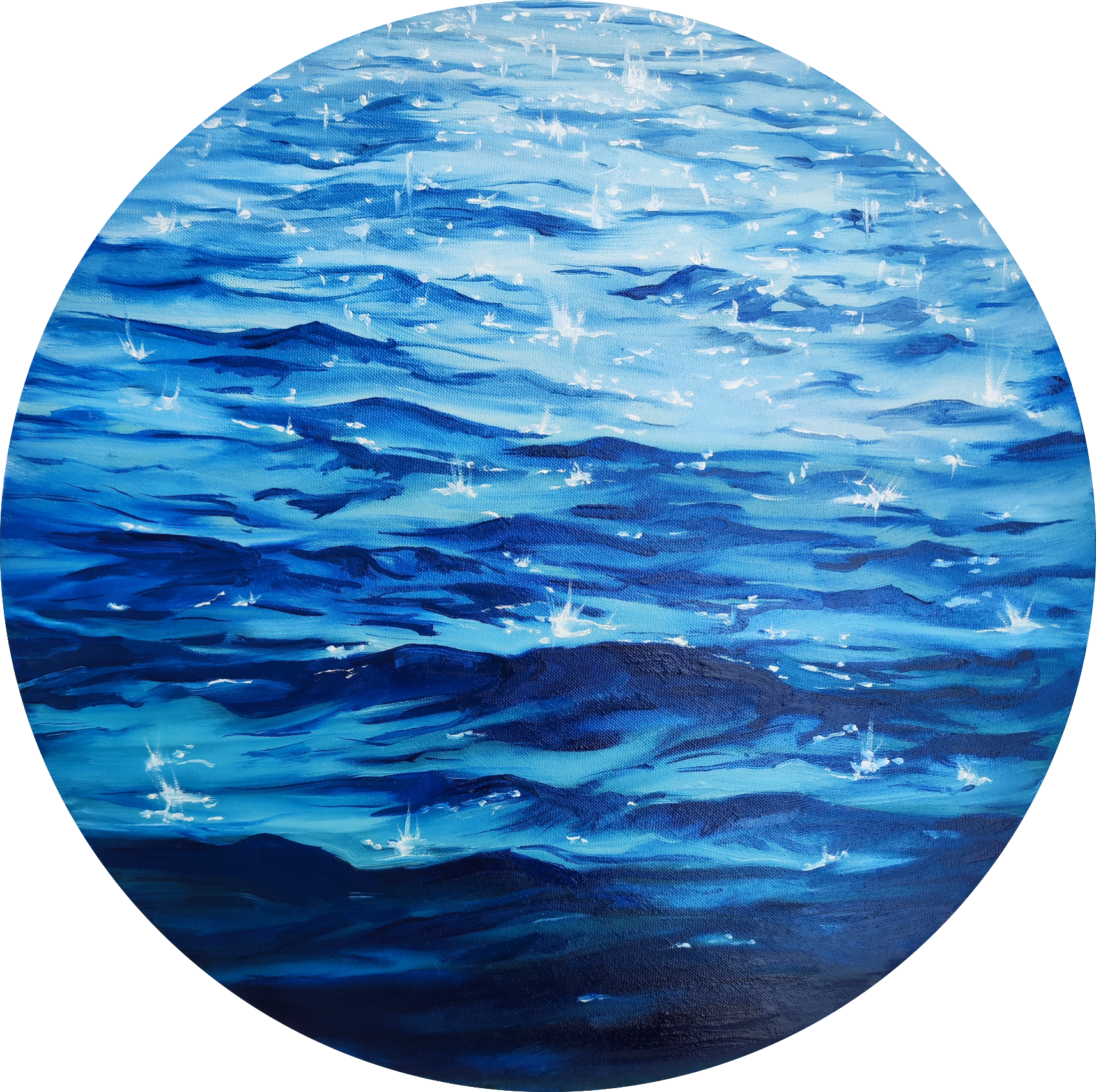 Мила Bezú (Картина, живопись - 
                  50 x 50 см) Sea waves in the Sun