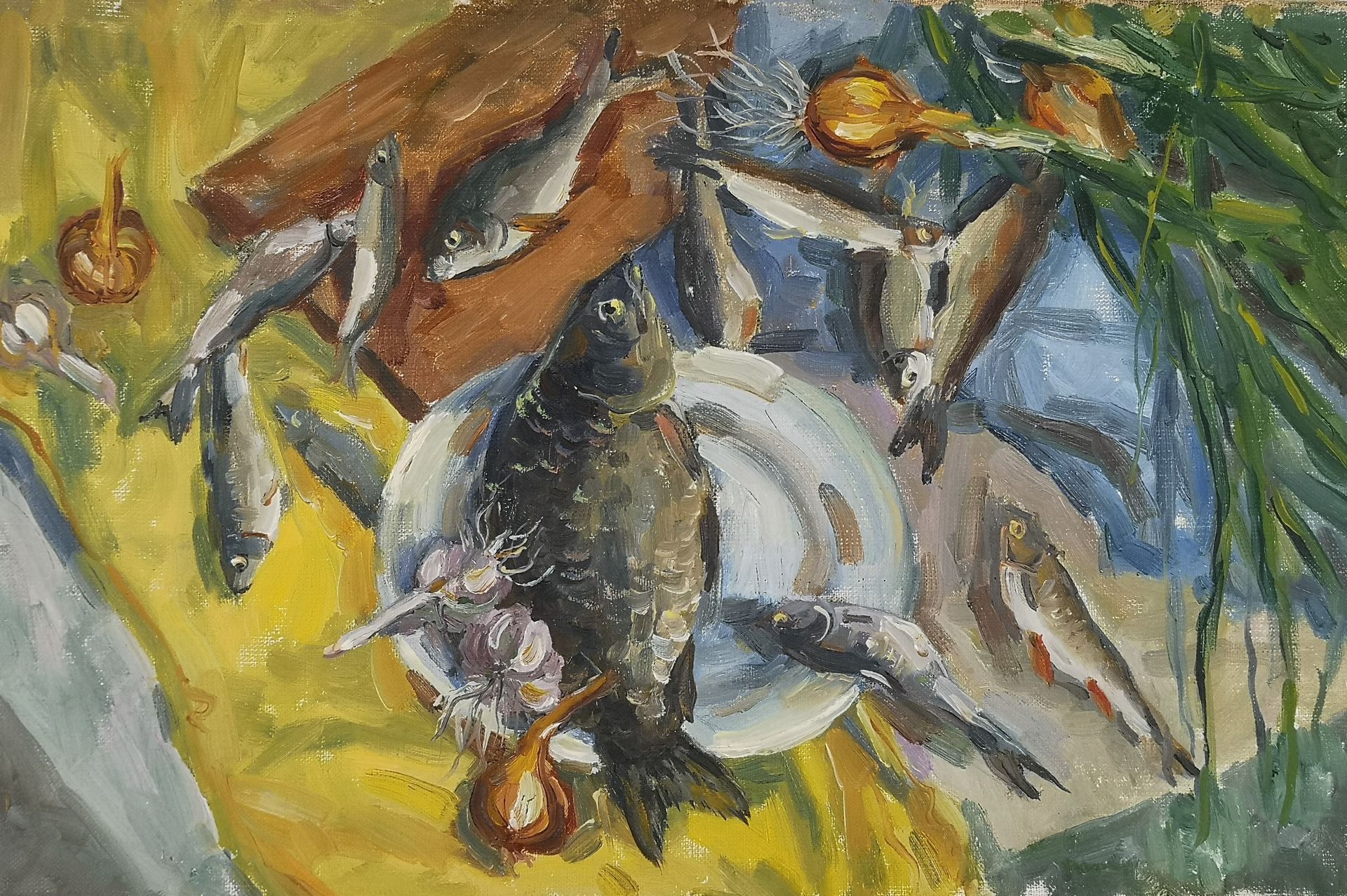 Елена Санина (Картина, живопись - 
                  50 x 32 см) Рыбы