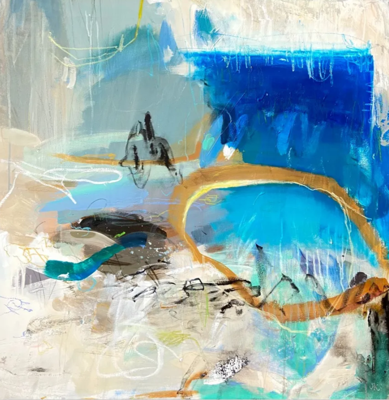 Кристина Агельская (Картина, живопись - 
                  90 x 95 см) In a blue of my awakening