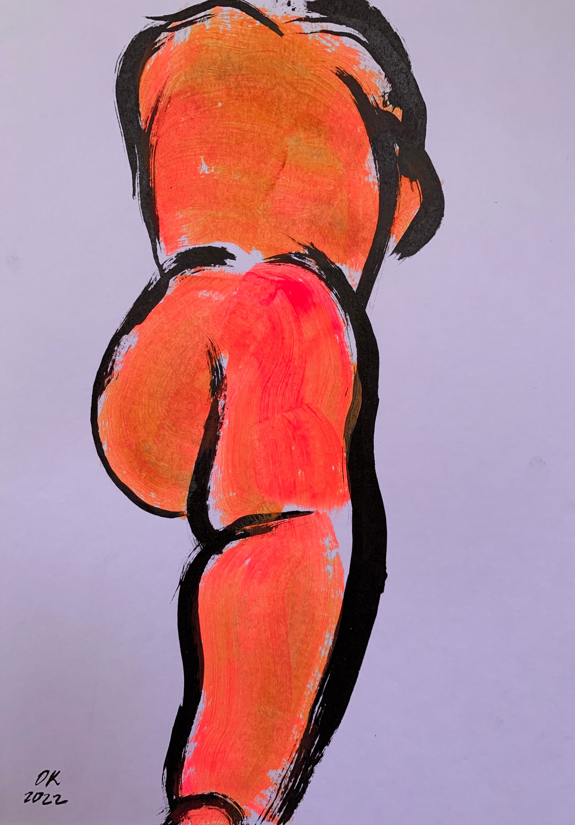 Ольга Кожевникова (Авторская графика - 
                  20.8 x 29.7 см) nude man 1