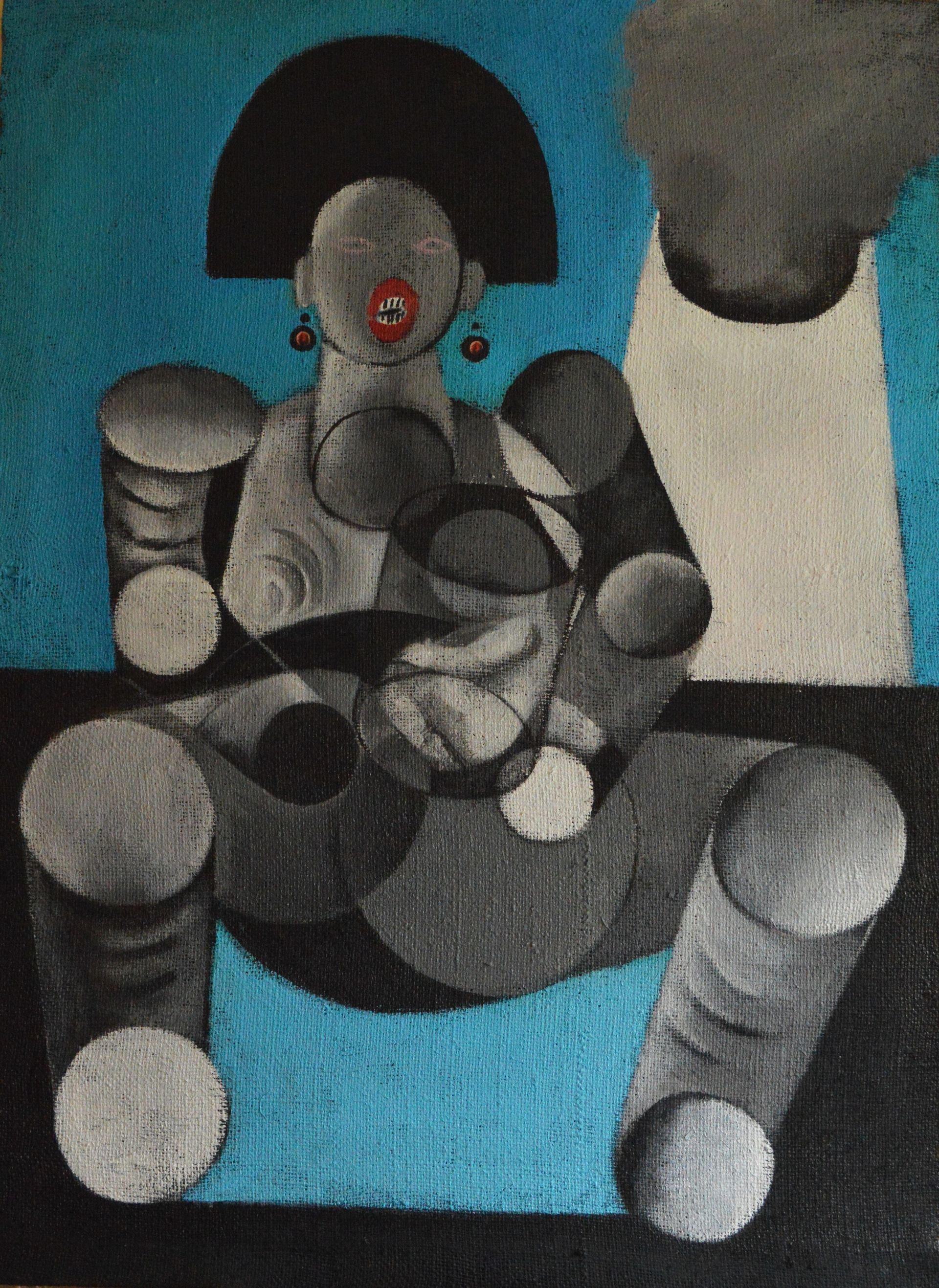Лиля Ким (Картина, живопись - 
                  85 x 109 см) Мадонна с младенцем. Черная